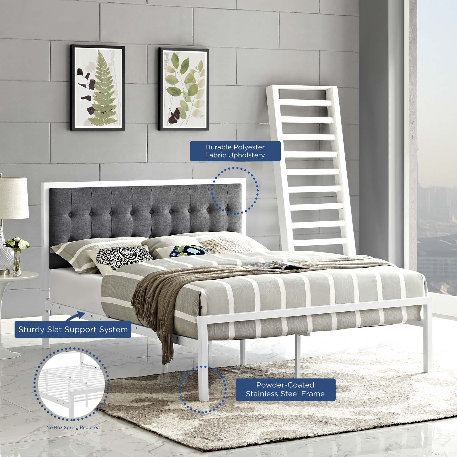 Millie King Fabric Bed By Modway - MOD-5456 - Image 6