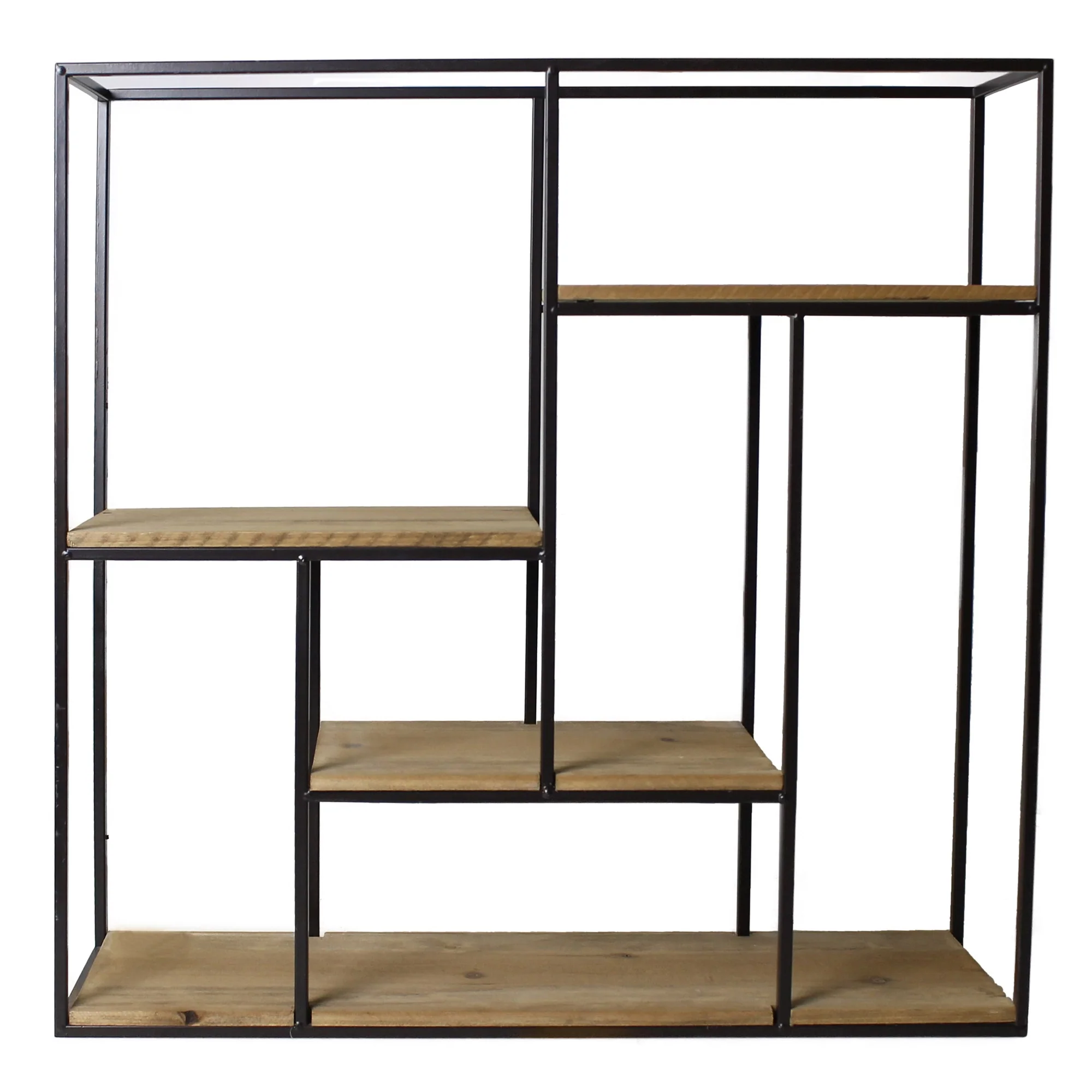 Mills Shelf, Wood and Iron - Black & Wood By HomArt - Image 3