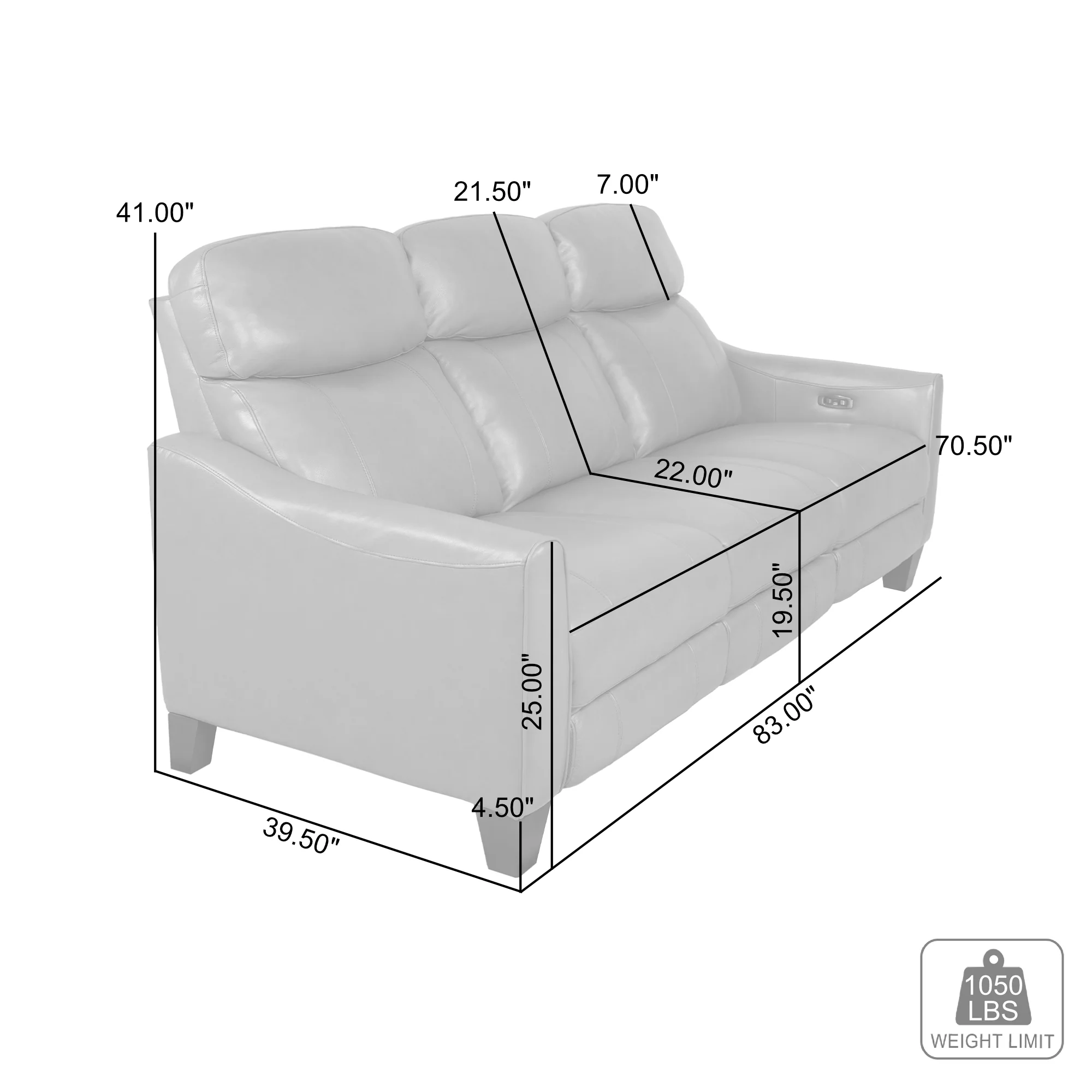 Milos 83" Zero Gravity Power Reclining Sofa in Chocolate Leather By Armen Living - Image 10