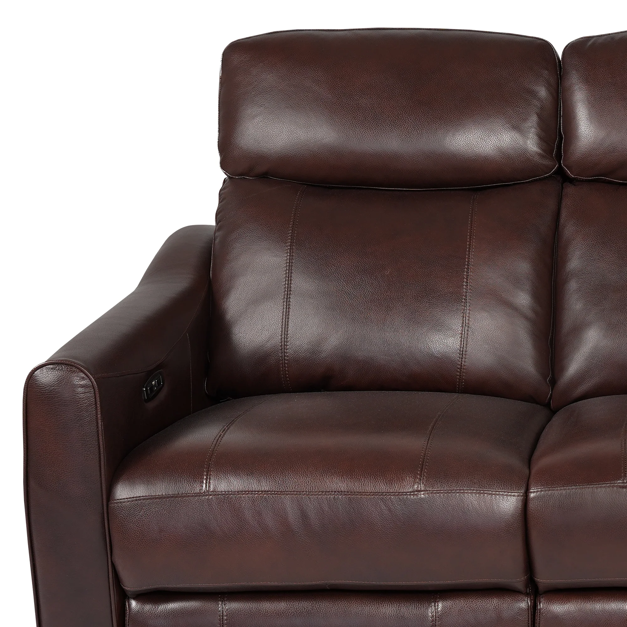 Milos 83" Zero Gravity Power Reclining Sofa in Chocolate Leather By Armen Living - Image 11