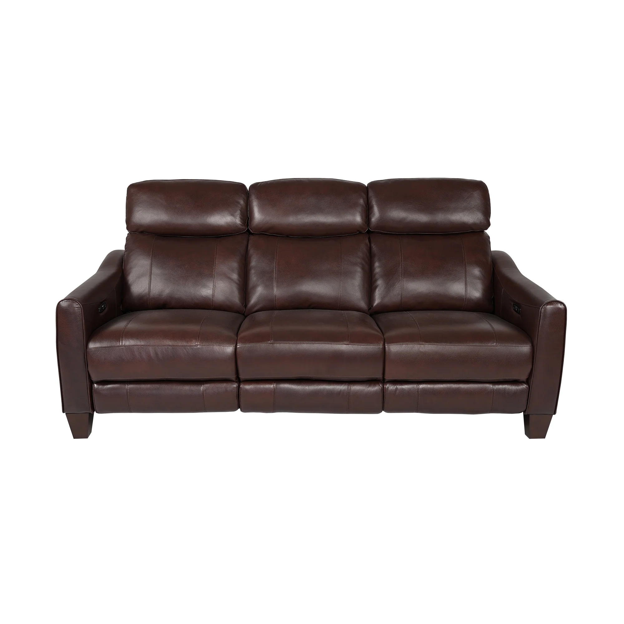 Milos 83" Zero Gravity Power Reclining Sofa in Chocolate Leather By Armen Living - Image 2
