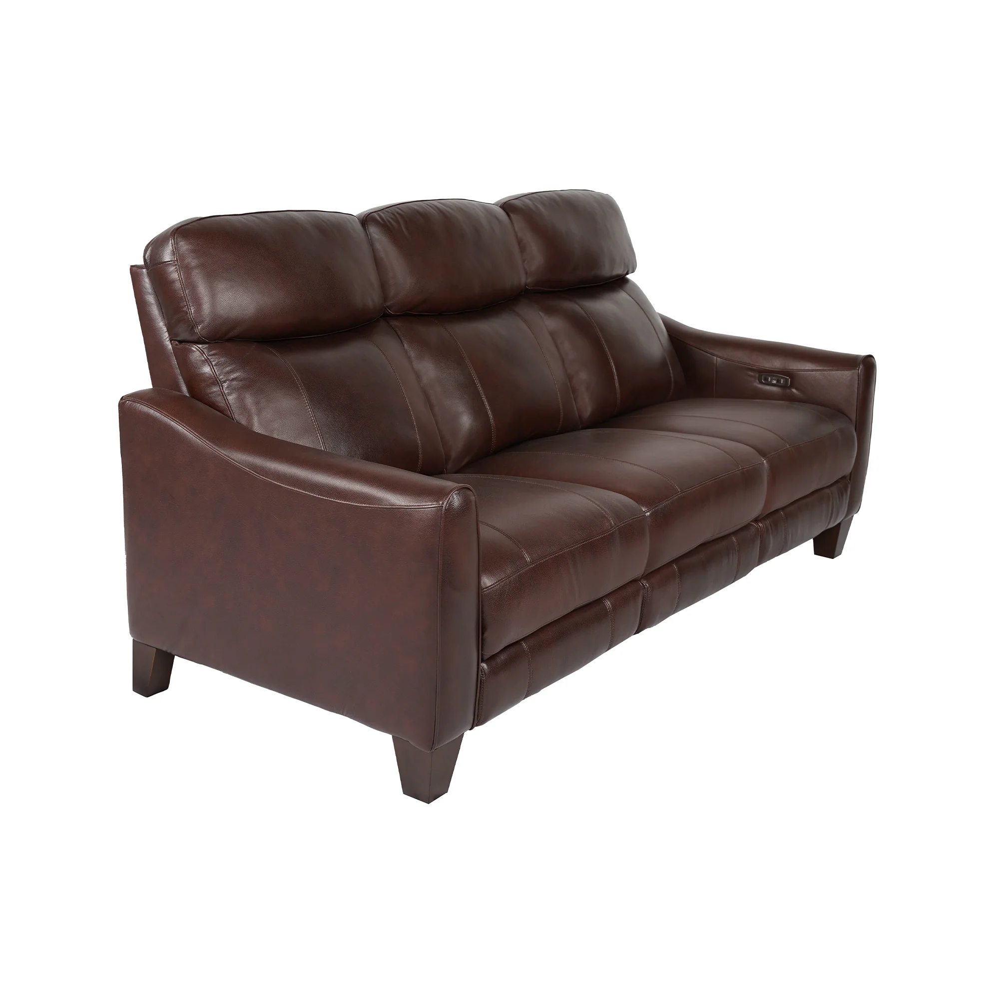 Milos 83" Zero Gravity Power Reclining Sofa in Chocolate Leather By Armen Living - Image 3