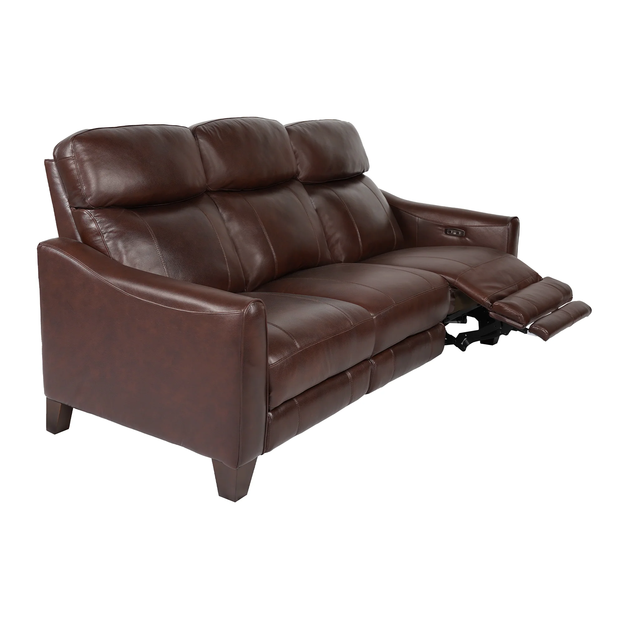 Milos 83" Zero Gravity Power Reclining Sofa in Chocolate Leather By Armen Living - Image 4