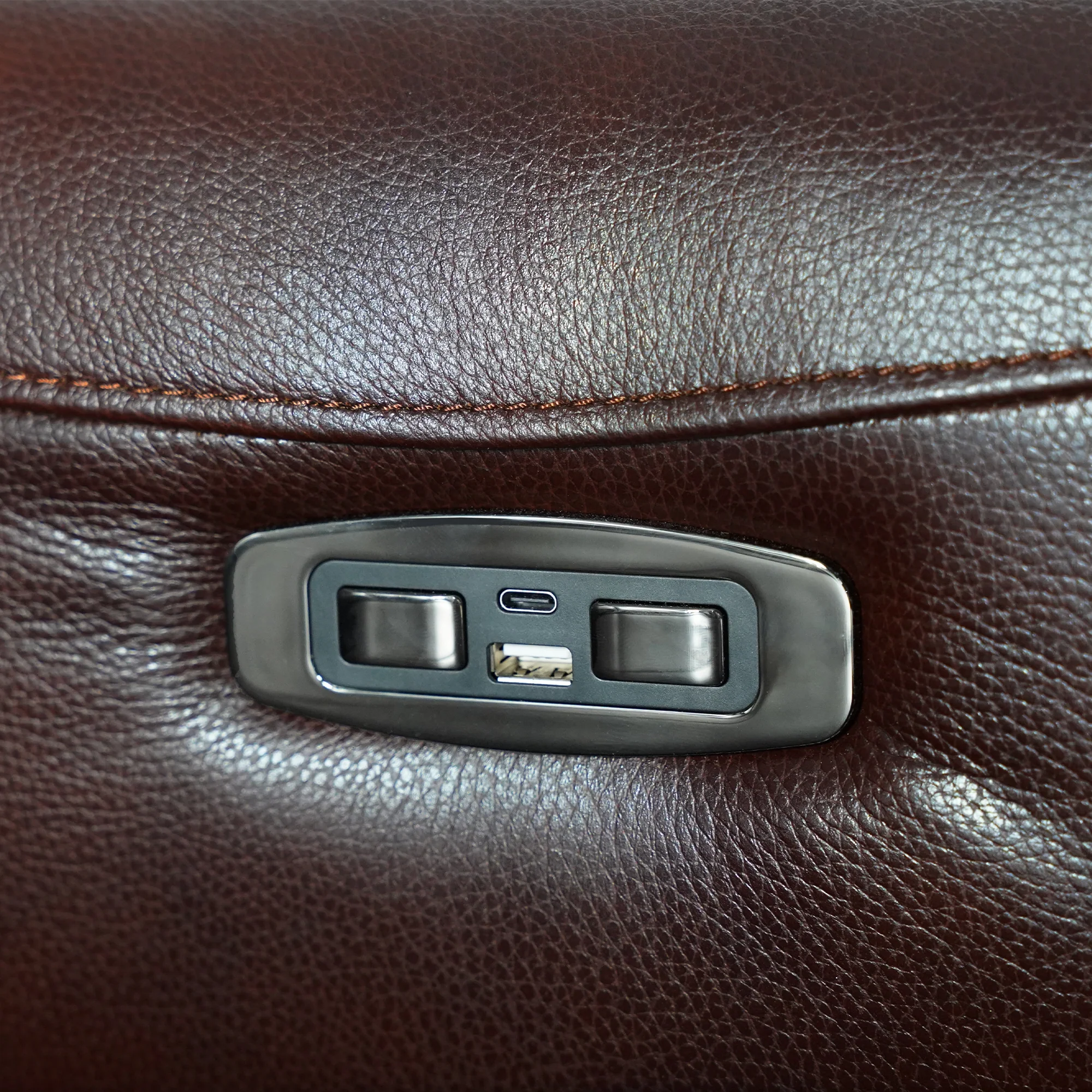 Milos 83" Zero Gravity Power Reclining Sofa in Chocolate Leather By Armen Living - Image 9