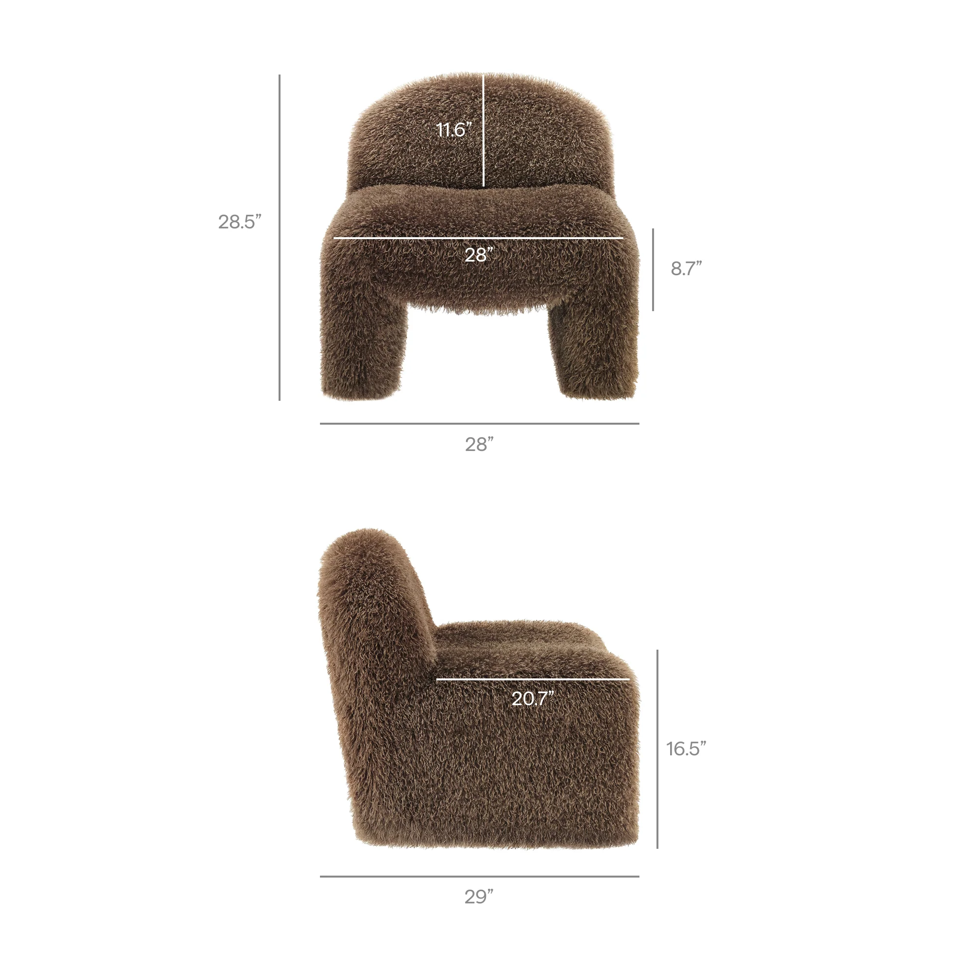 Mina Faux Fur Accent Chair by Modway - Image 10