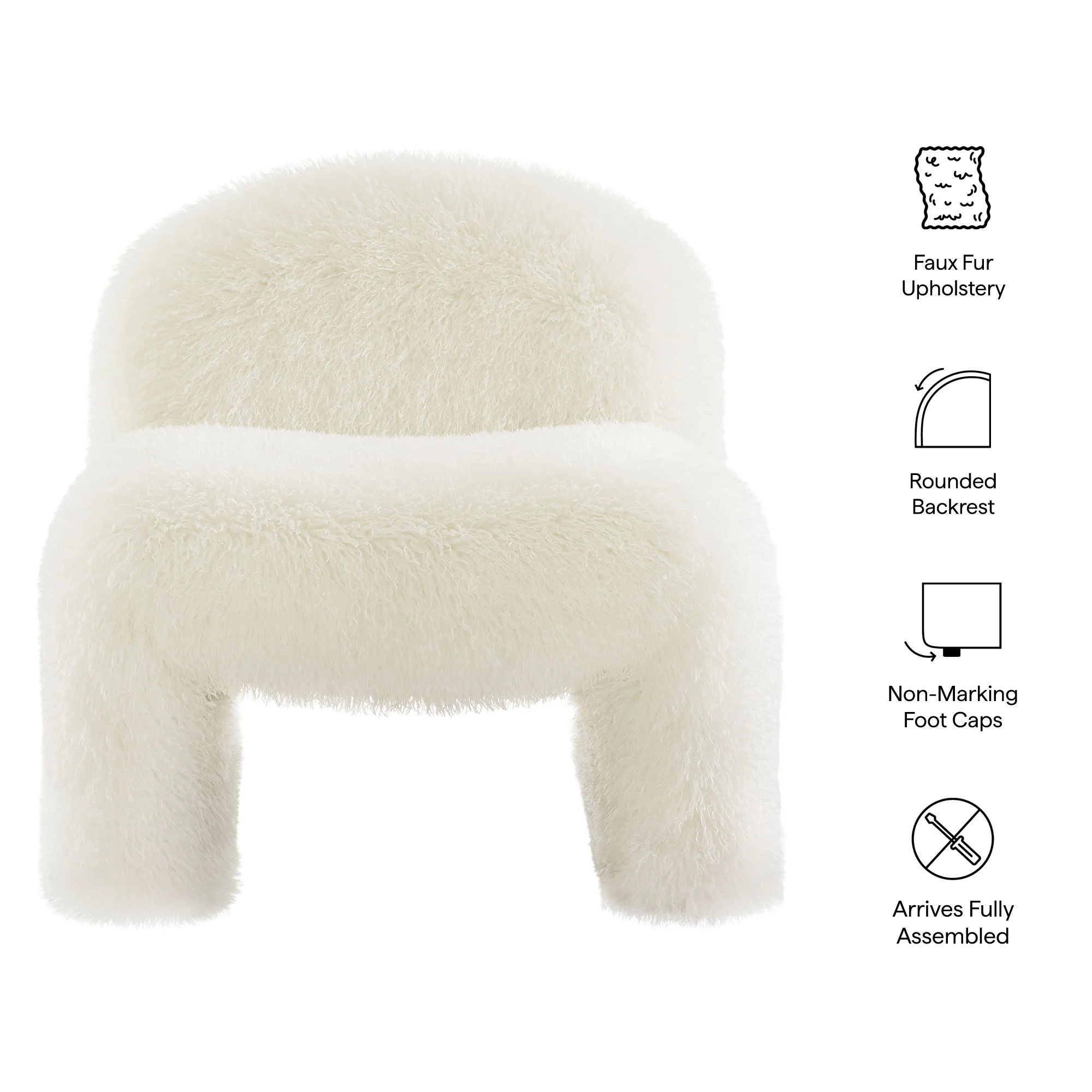 Mina Faux Fur Accent Chair by Modway - Image 18