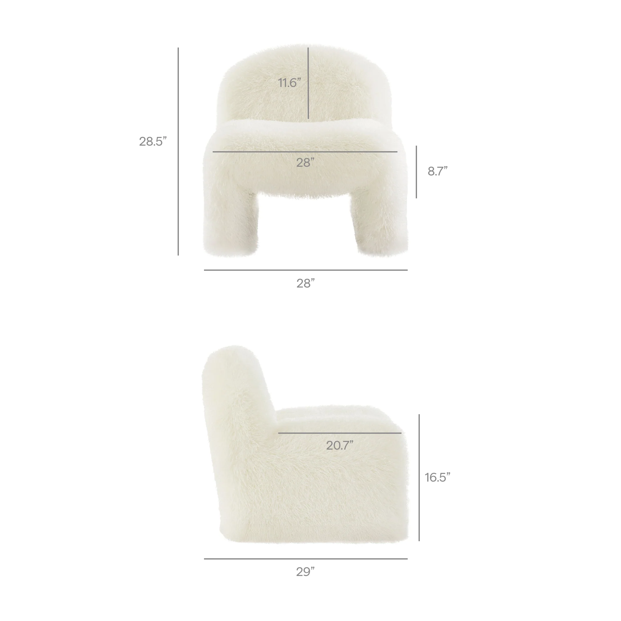 Mina Faux Fur Accent Chair by Modway - Image 19