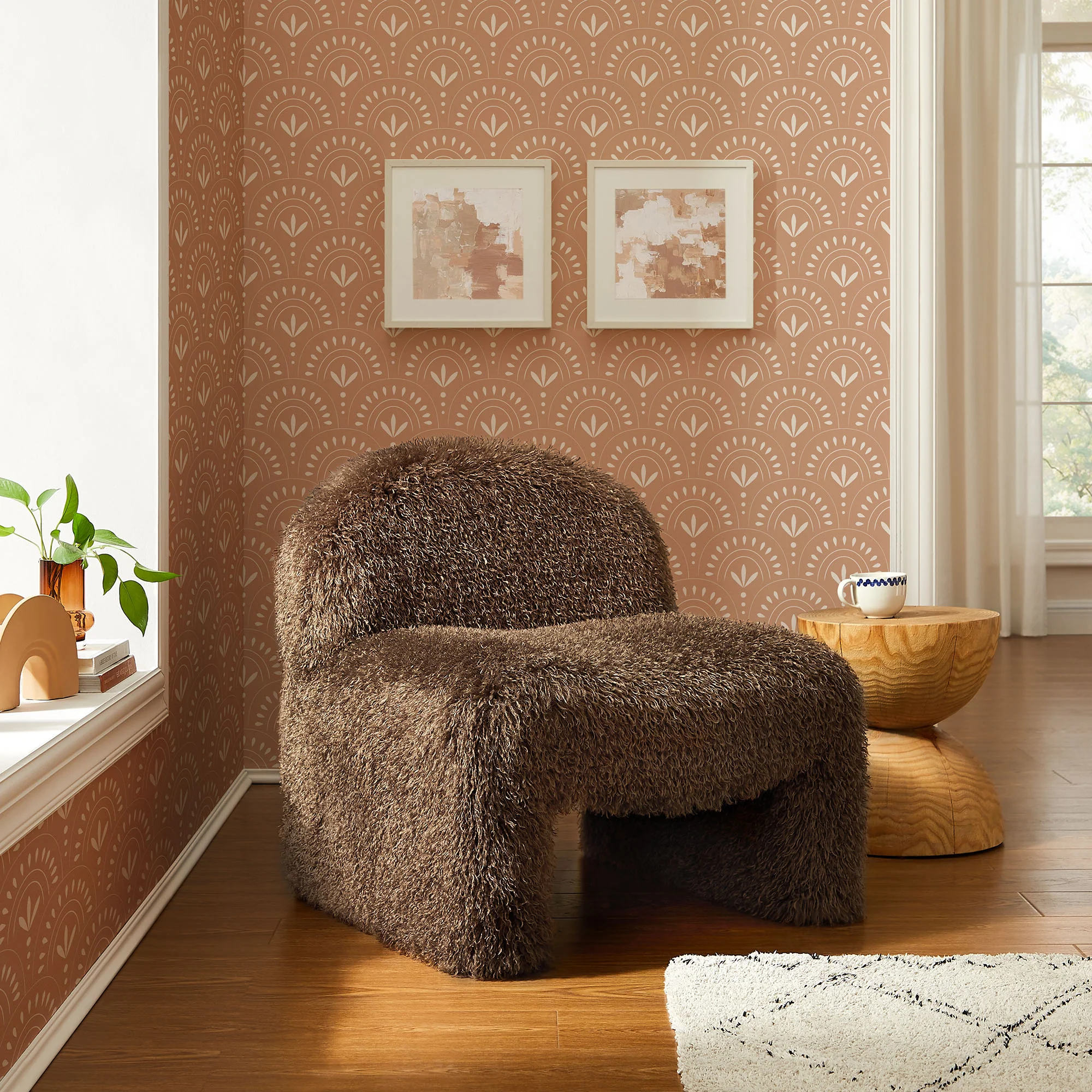 Mina Faux Fur Accent Chair by Modway - Image 8