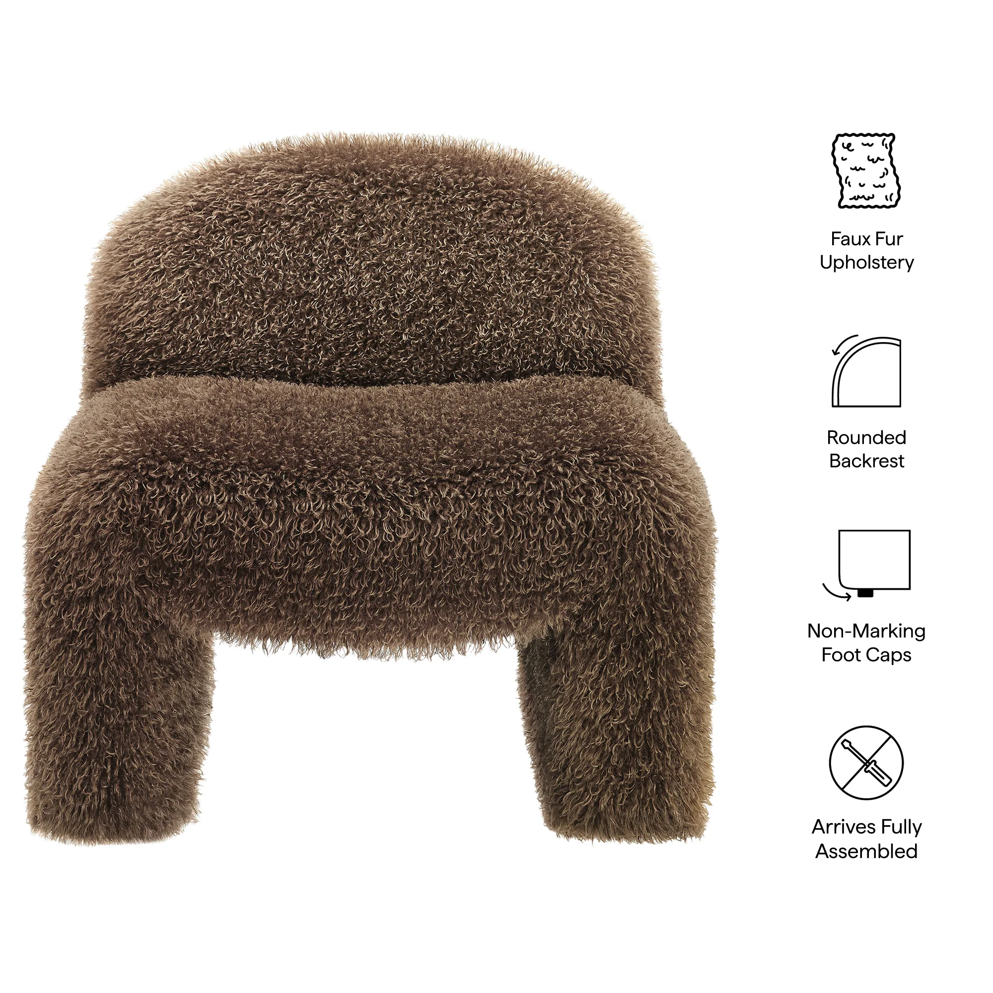 Mina Faux Fur Accent Chair by Modway - Image 9