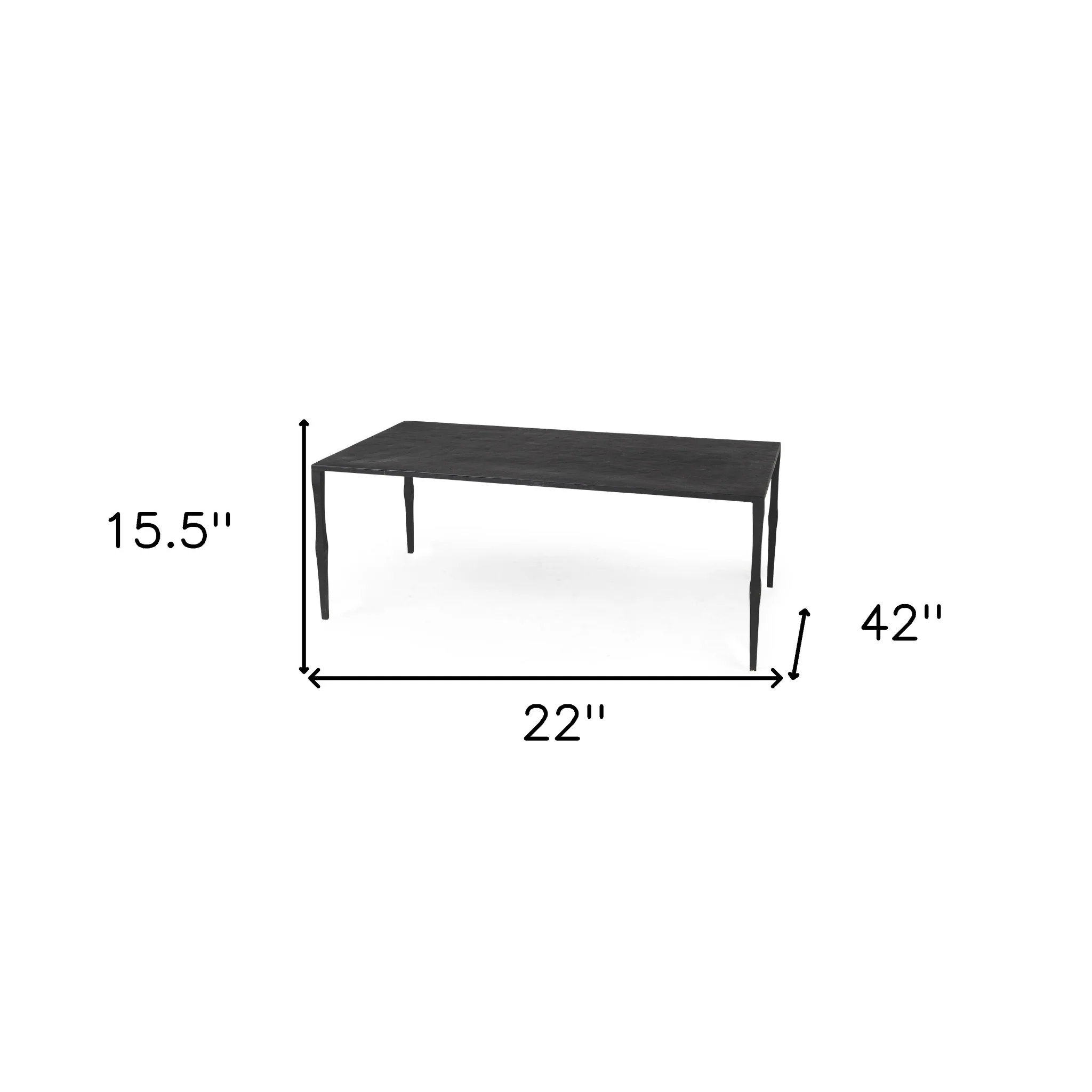 Minimal Black Iron Rectangular Coffee Table By Homeroots - Image 2