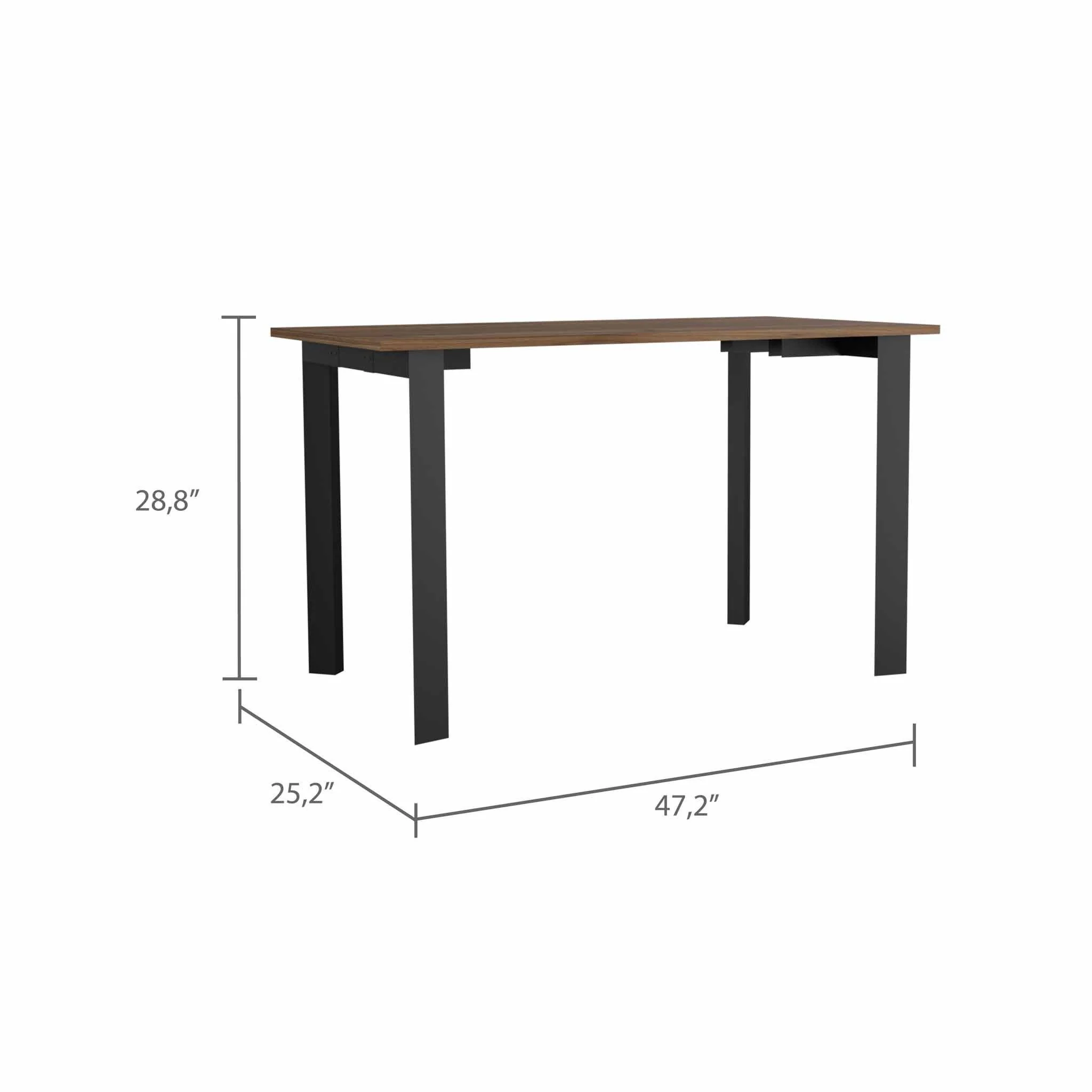 Minimalist Black Computer Table Desk By Homeroots - Image 2