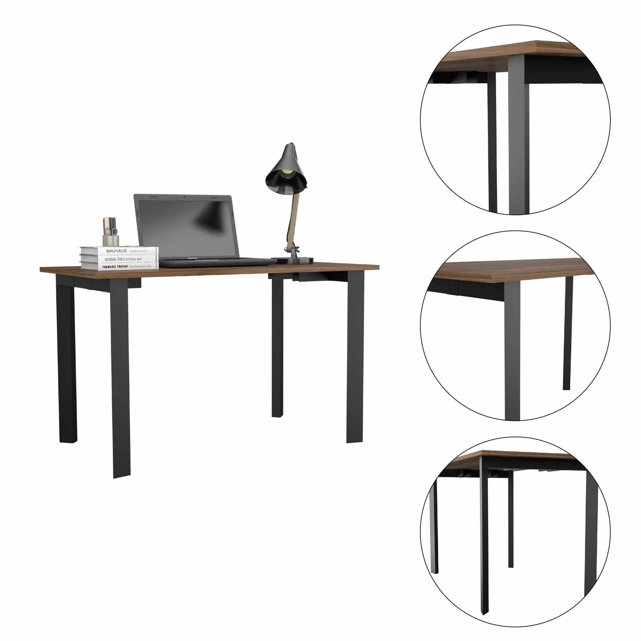 Minimalist Black Computer Table Desk By Homeroots - Image 3