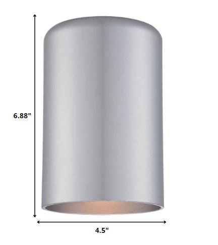 Minimalist Brushed Silver Cylinder Wall Light By Homeroots - Image 2