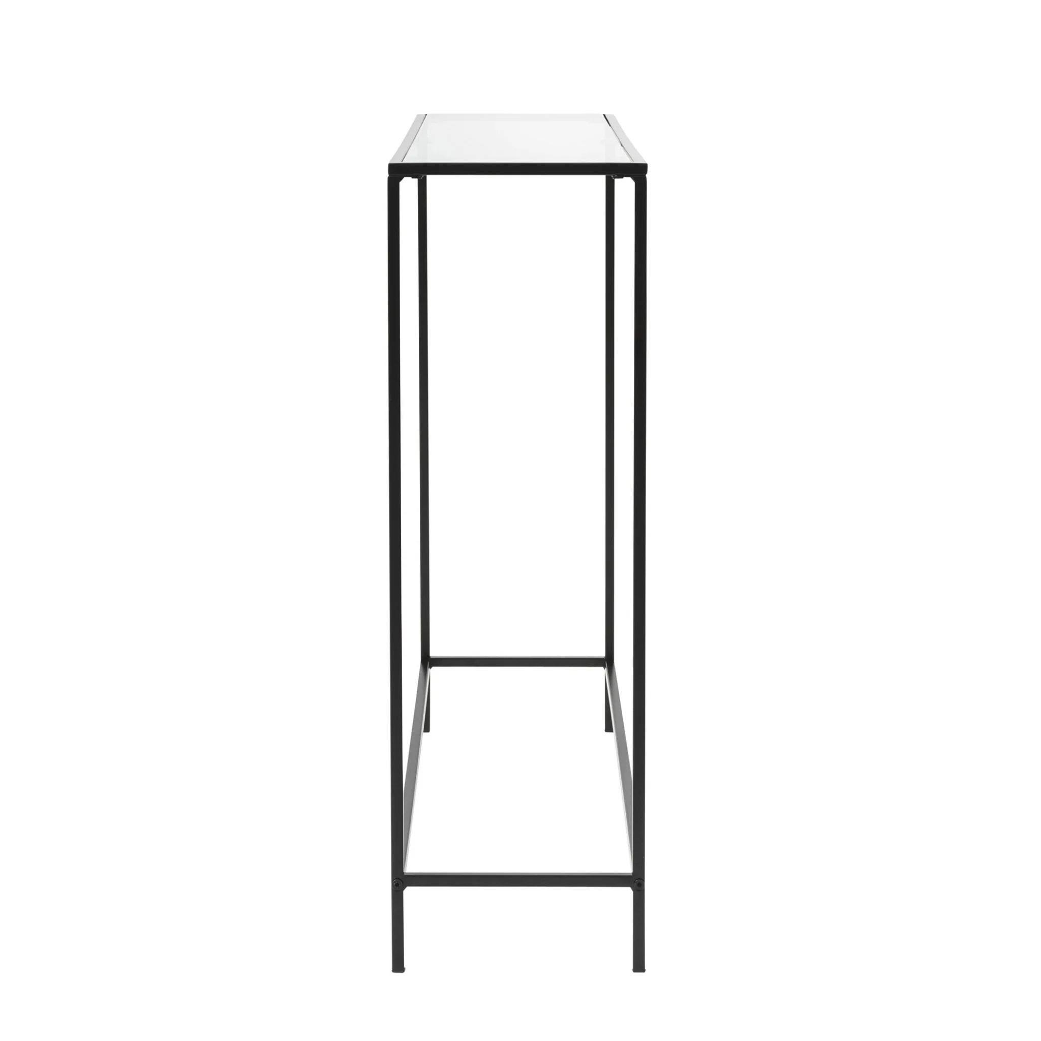 Minimalist Clear Glass and Black Console Table By Homeroots - Image 3