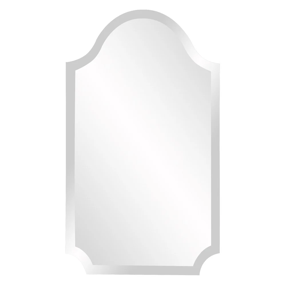 Minimalist Rectangle Arched Glass Mirror with Beveled Edge And Scalloped Corners By Homeroots - Image 2