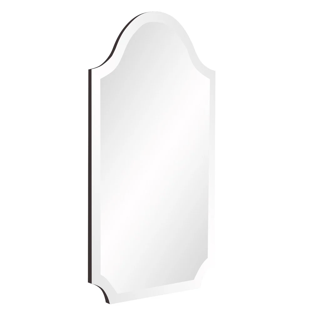 Minimalist Rectangle Arched Glass Mirror with Beveled Edge And Scalloped Corners By Homeroots - Image 3