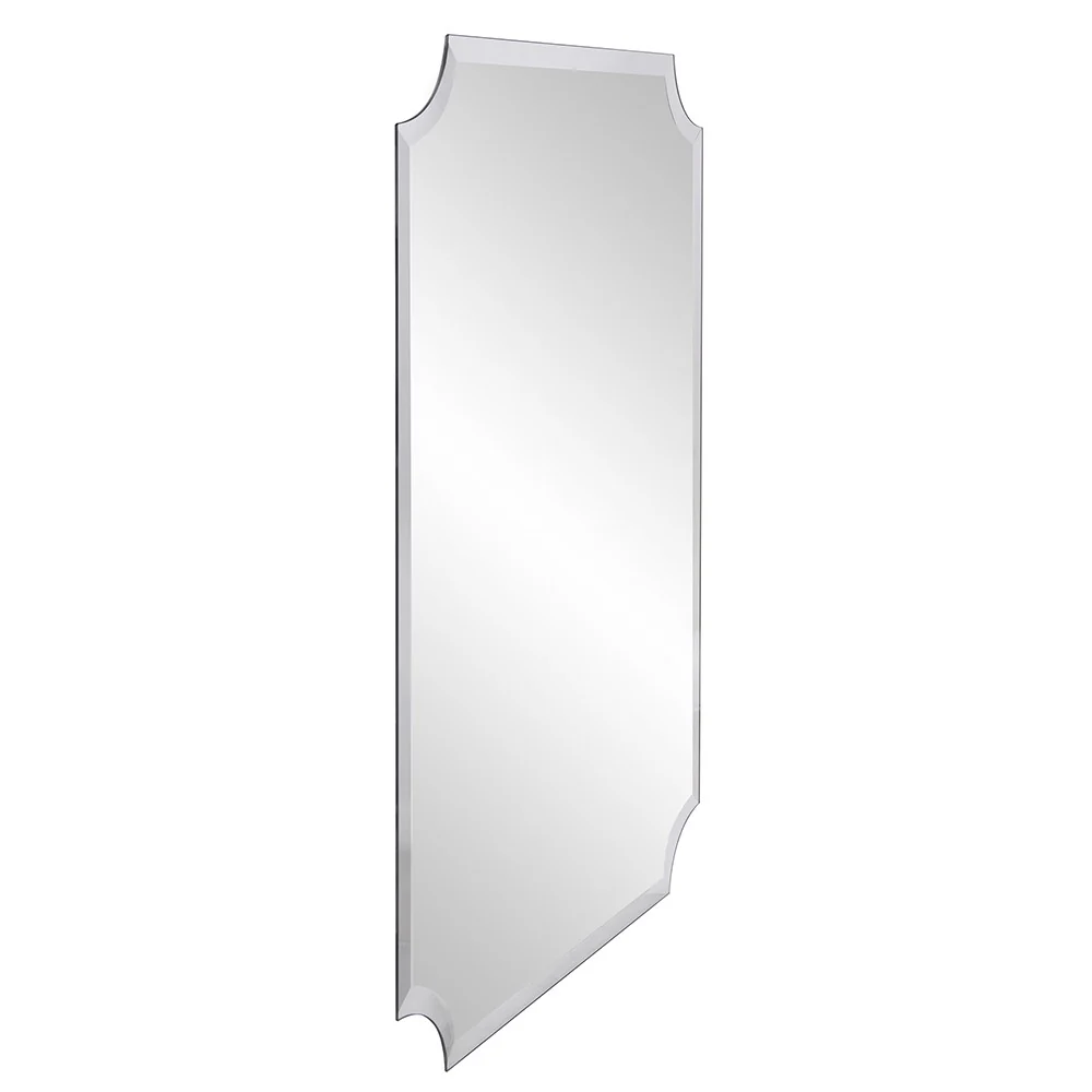 Minimalist Rectangle Mirror with Beveled Edge And Scalloped Corners By Homeroots - Image 3