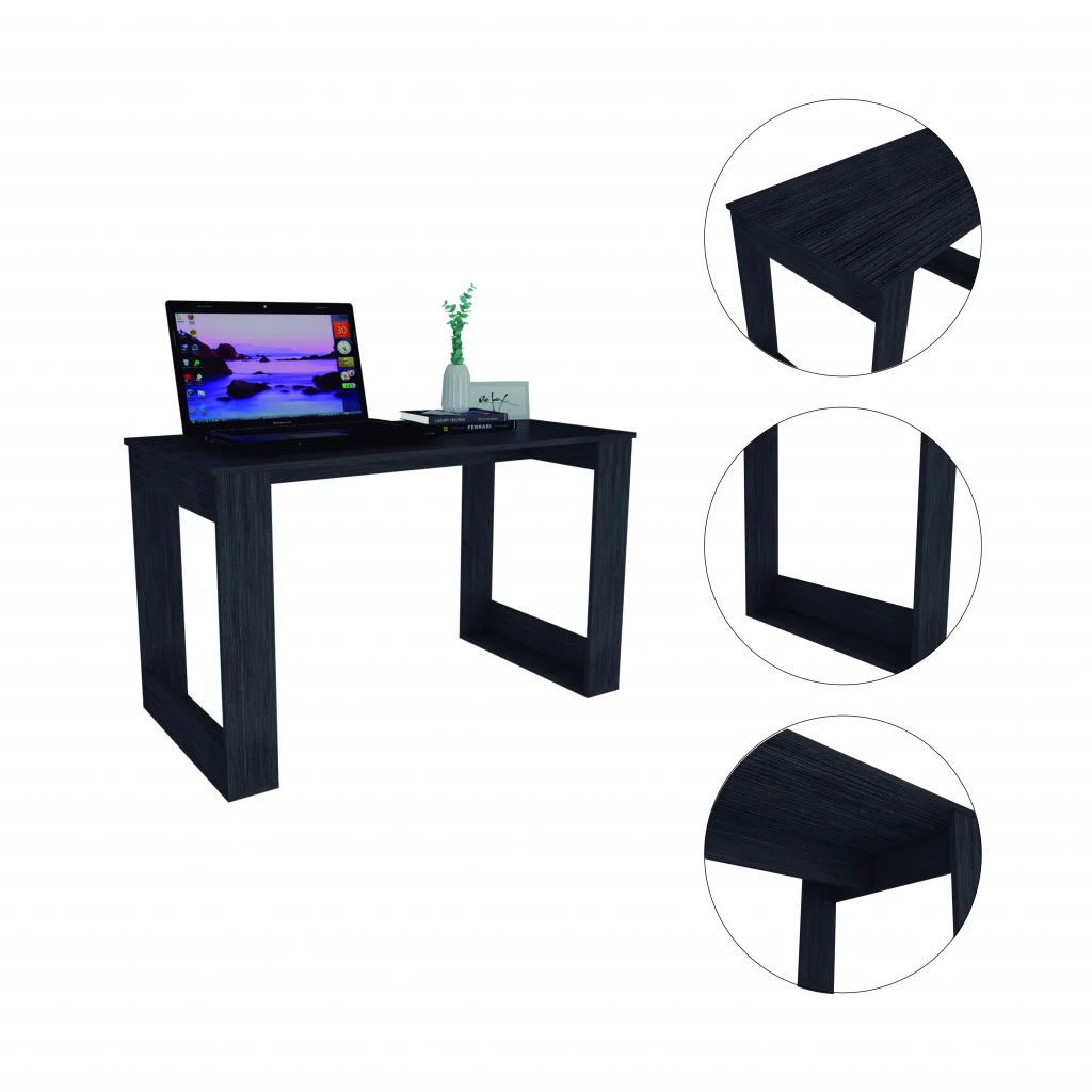 Minimalist Smokey Gray Computer Desk By Homeroots - Image 3