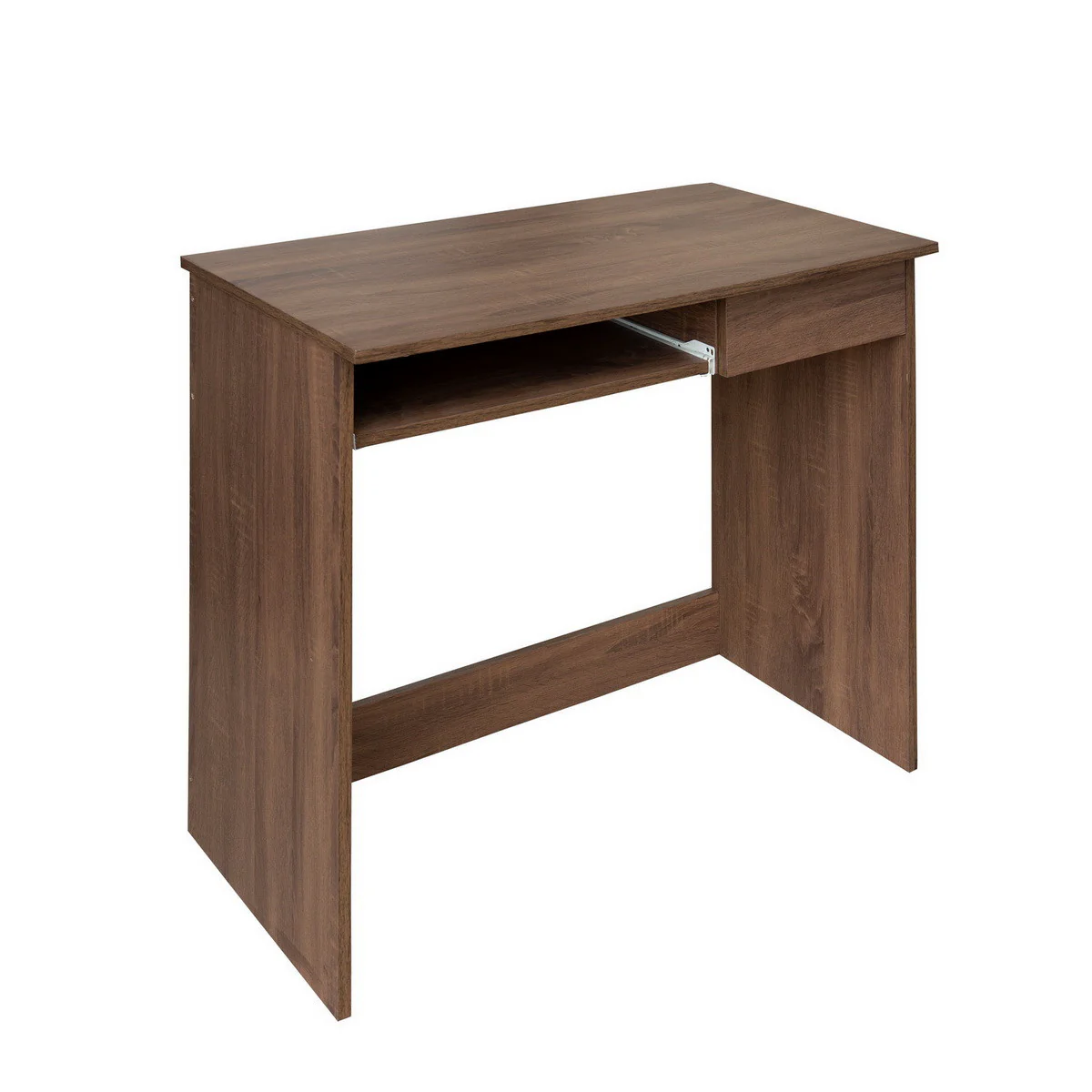 Minimalist Walnut Computer Table with Keyboard Tray By Homeroots - Image 3