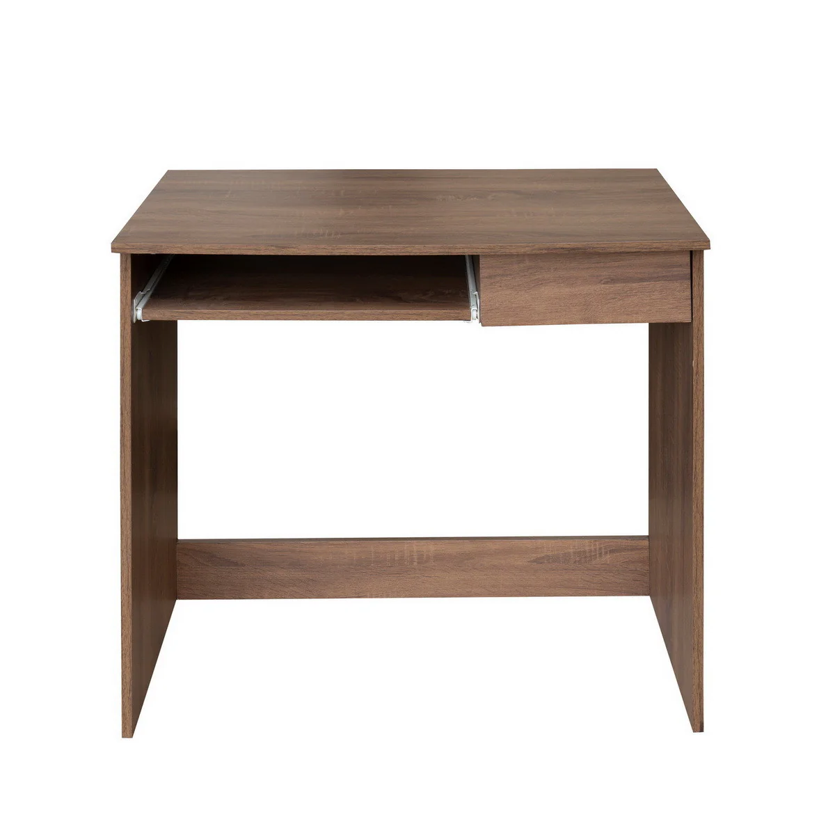 Minimalist Walnut Computer Table with Keyboard Tray By Homeroots - Image 4