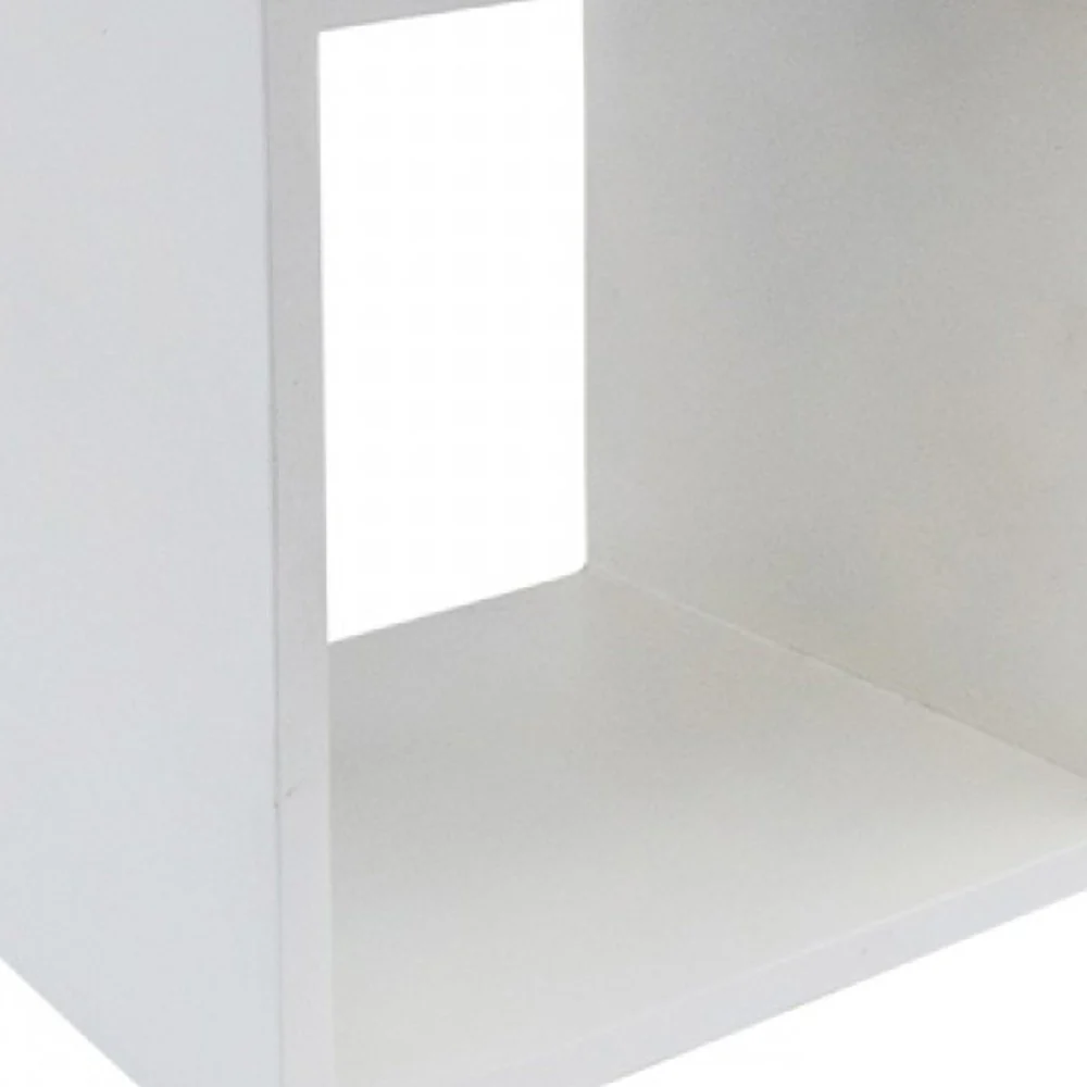 Minimalist White Concrete Open Cube End or Side Table By Homeroots - Image 6