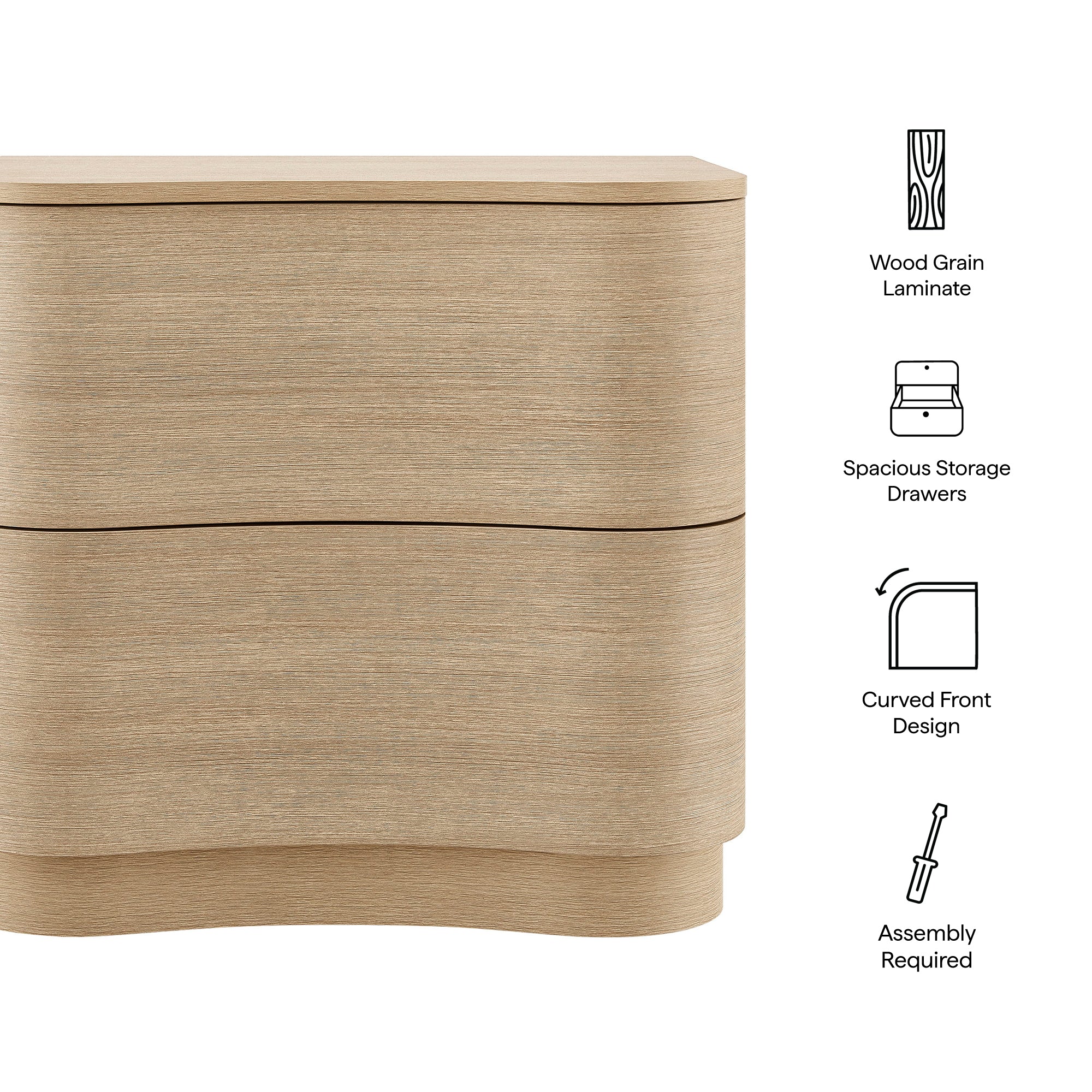Mirae 2-Drawer Curved Nightstand by Modway - Image 17