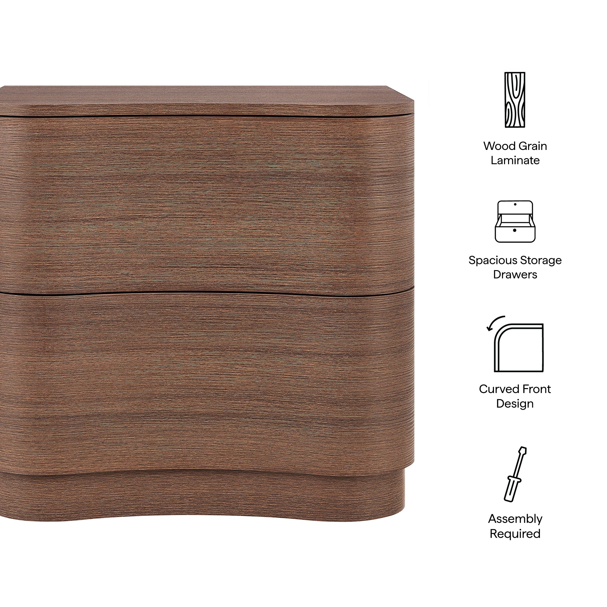 Mirae 2-Drawer Curved Nightstand by Modway - Image 8