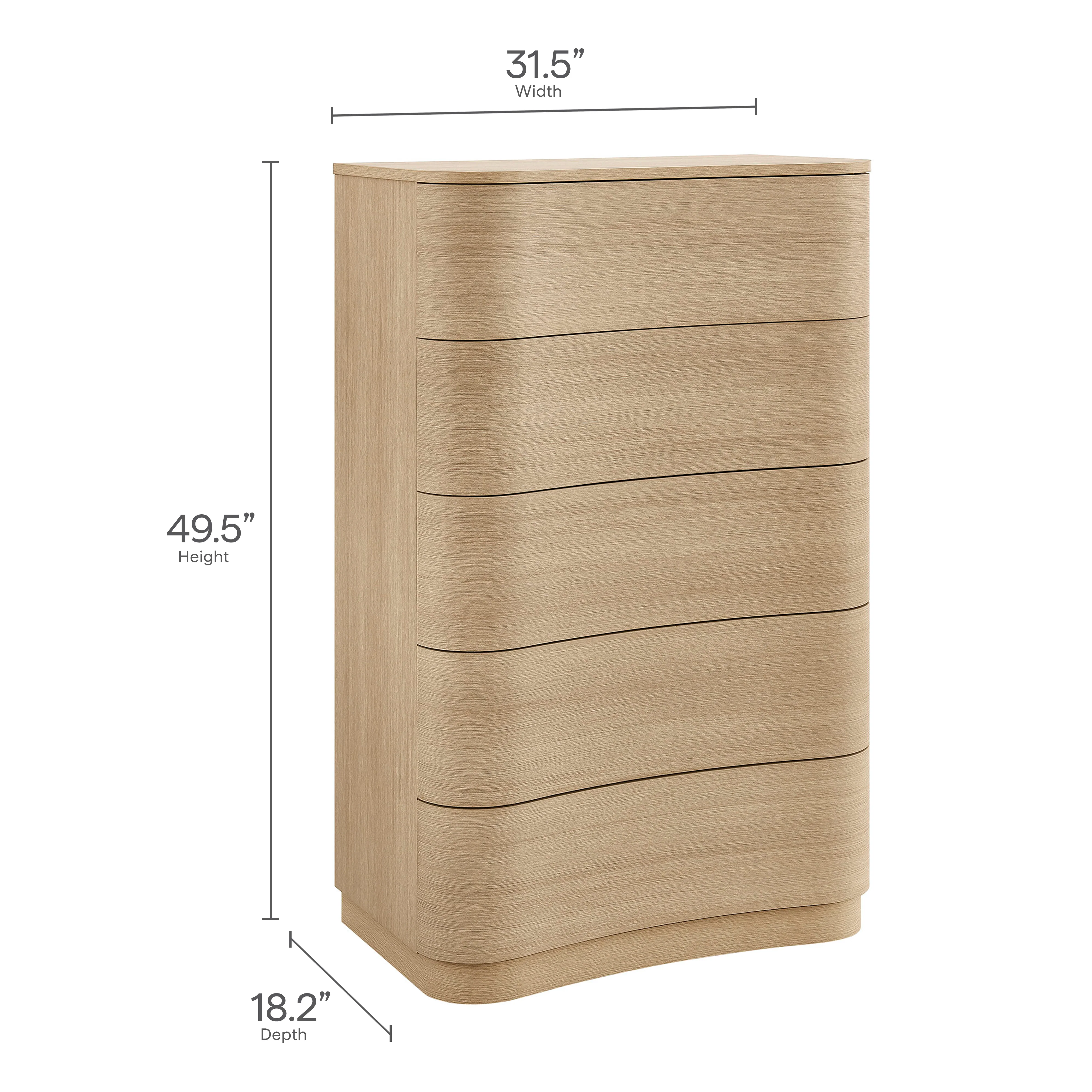 Mirae 5-Drawer Curved Dresser Chest of Drawers by Modway - Image 18