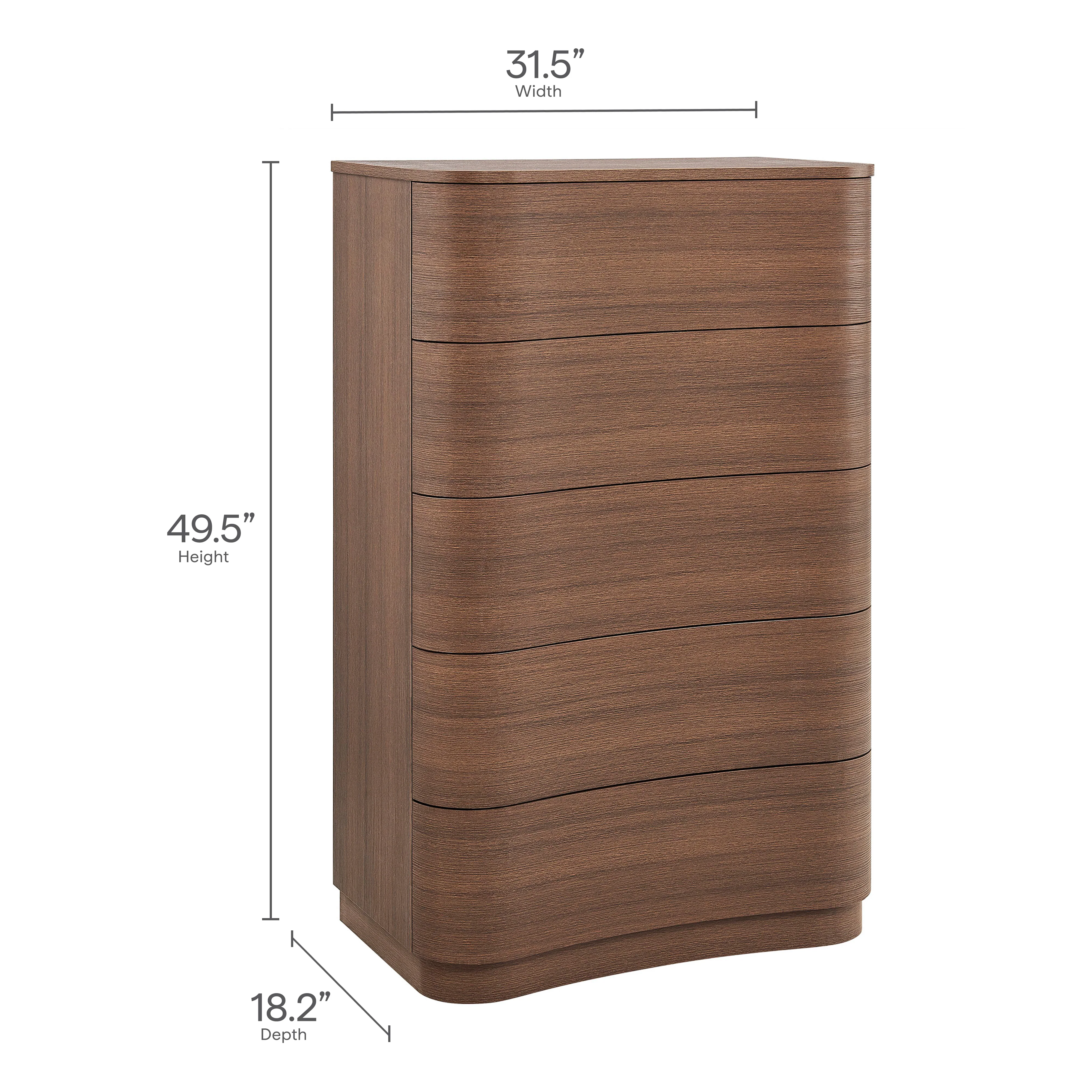 Mirae 5-Drawer Curved Dresser Chest of Drawers by Modway - Image 9