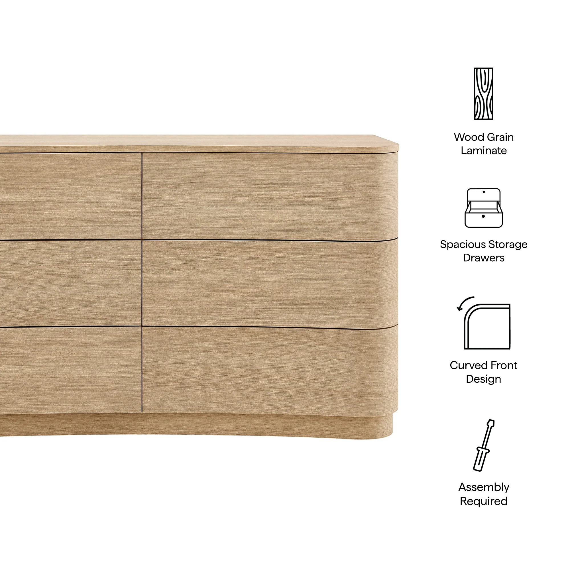 Mirae 6-Drawer Curved Dresser by Modway - Image 17