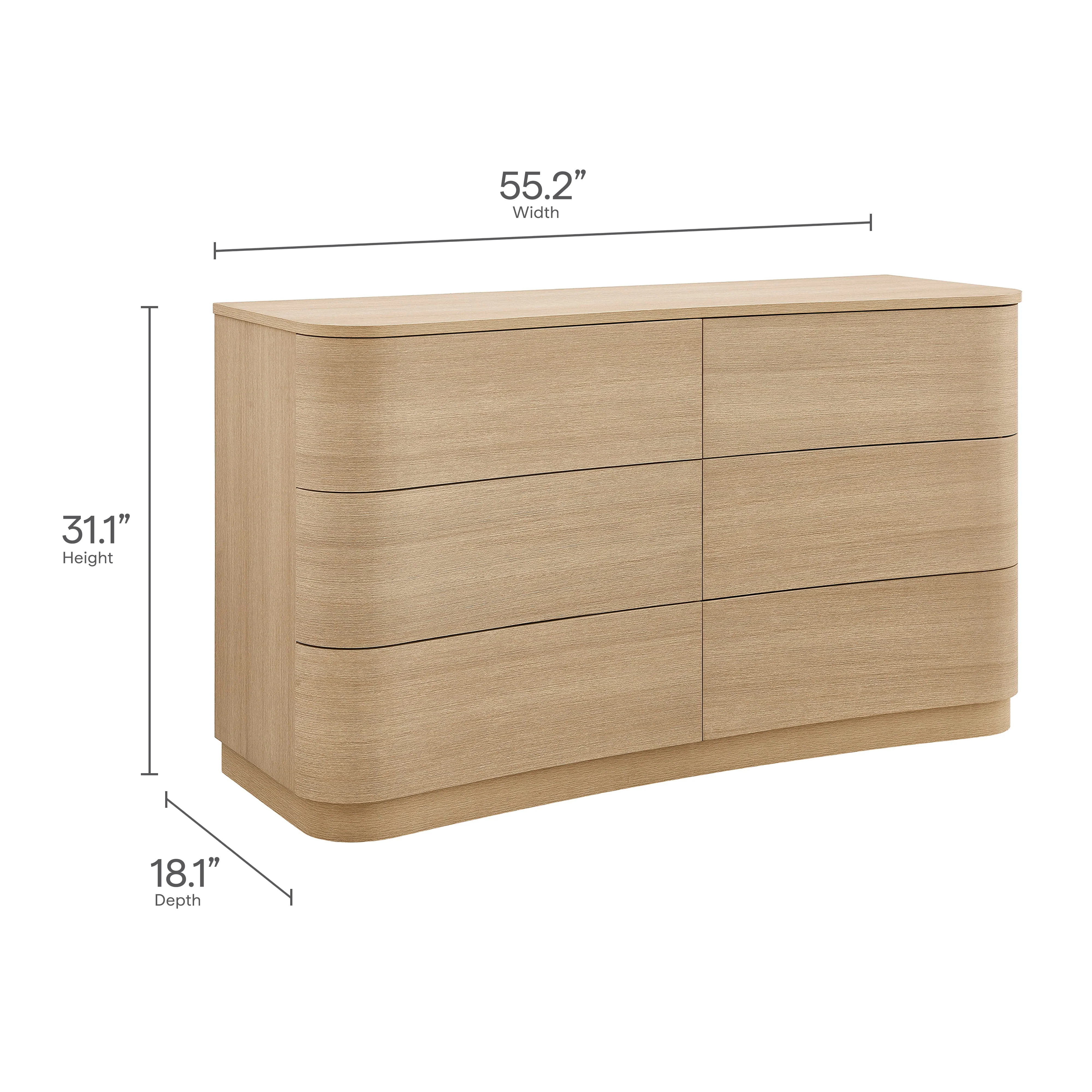 Mirae 6-Drawer Curved Dresser by Modway - Image 18