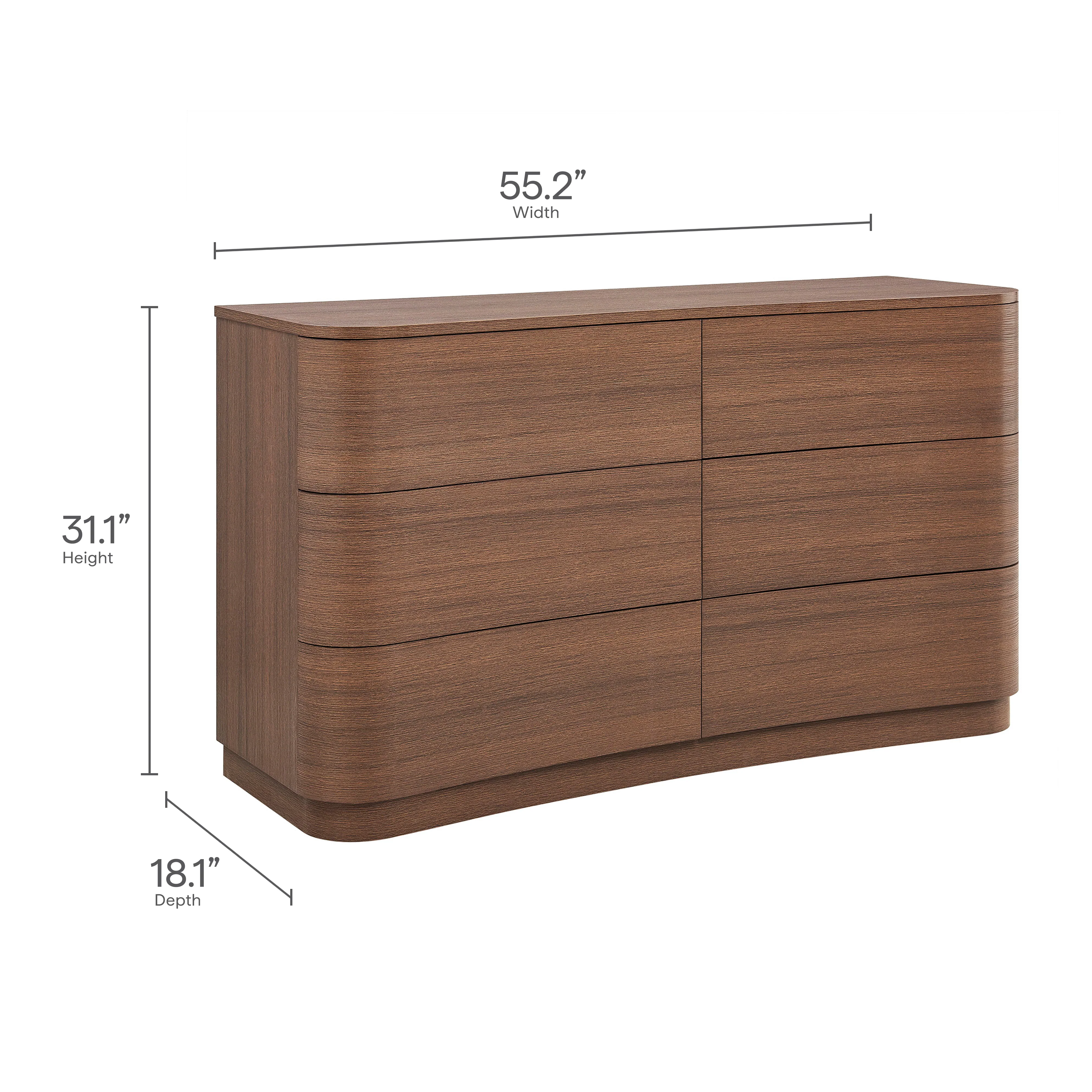 Mirae 6-Drawer Curved Dresser by Modway - Image 9