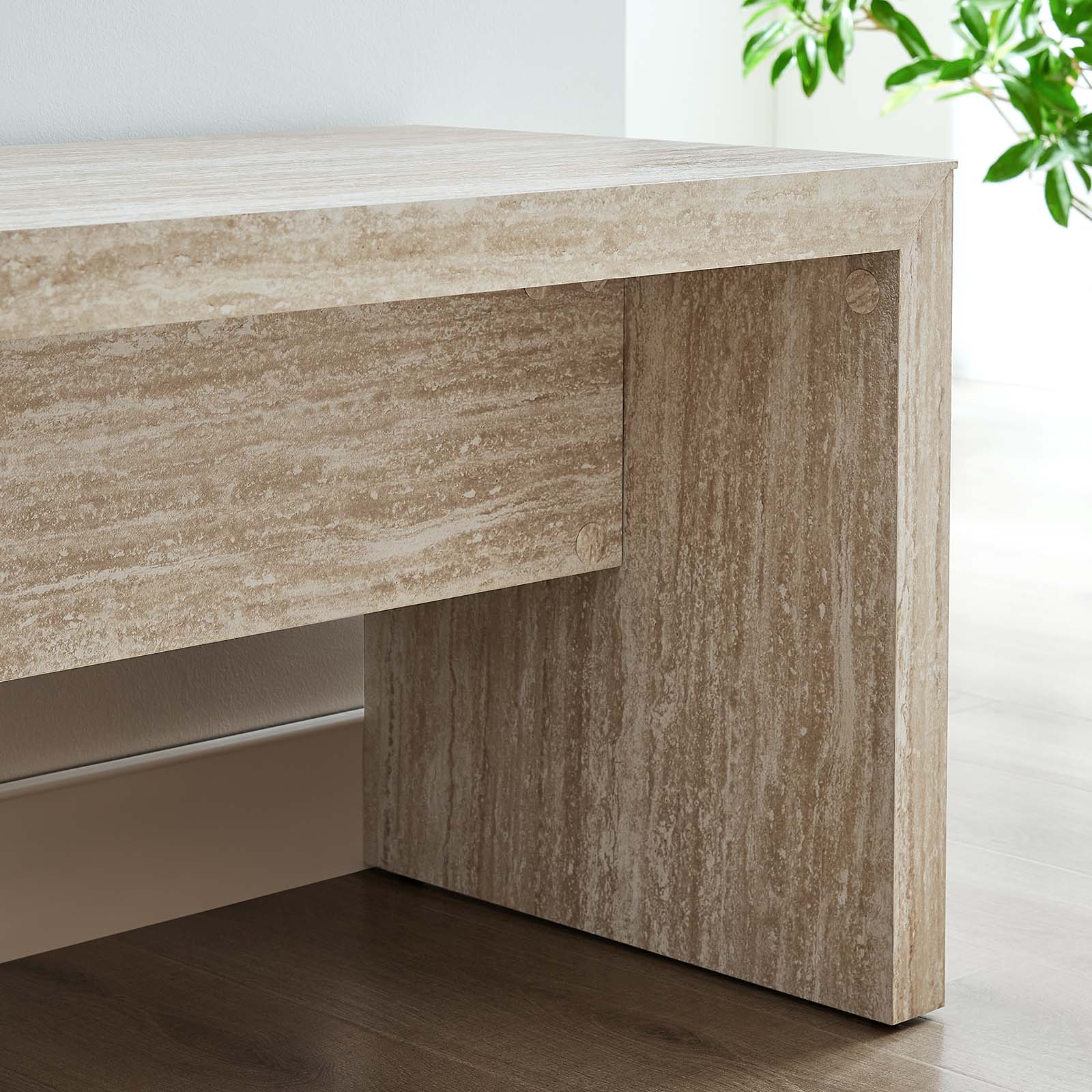 Mirella 62" Faux Travertine Long Bench By Modway - EEI-6773 - Image 8