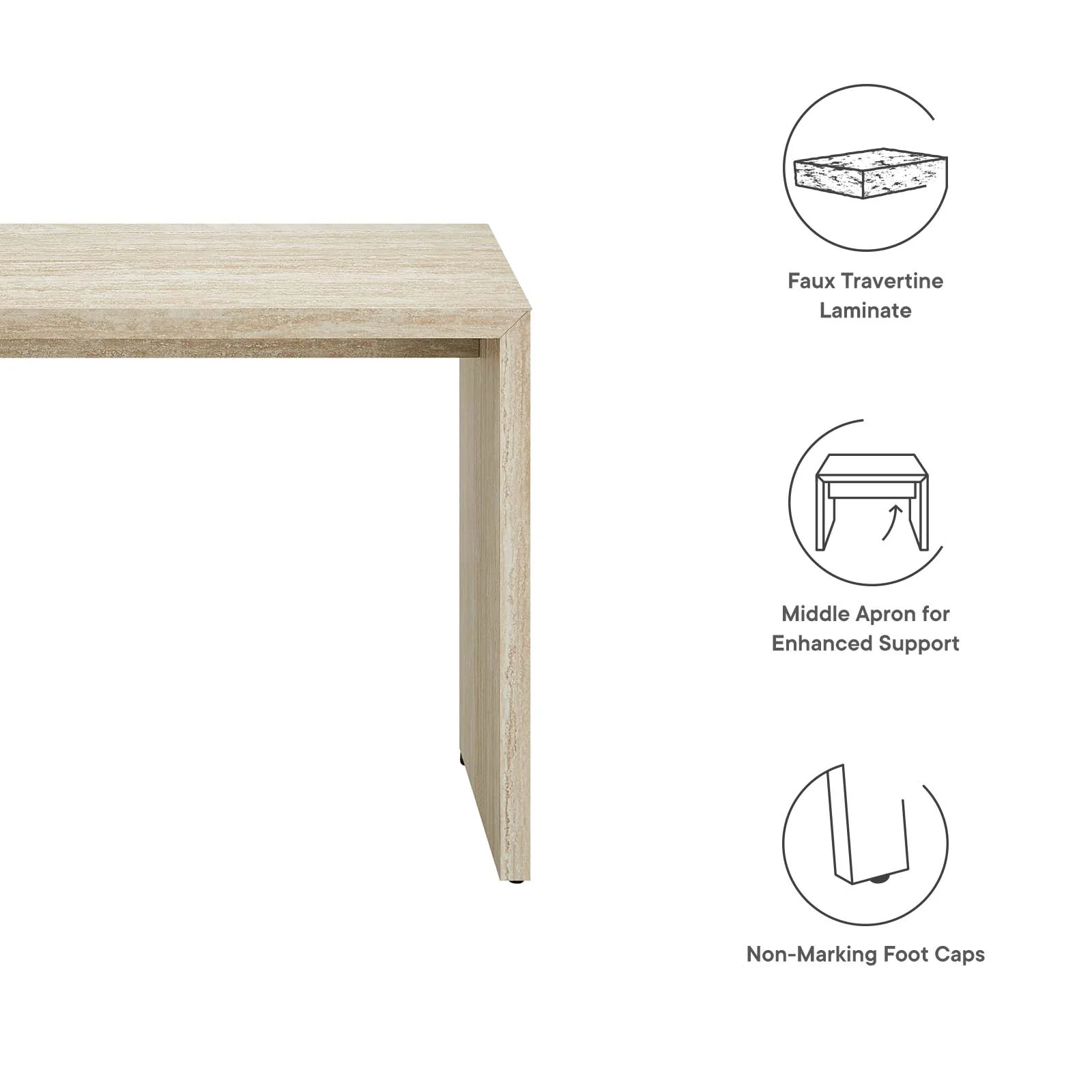 Mirella Faux Travertine Console Table By Modway - EEI-6771 - Image 5