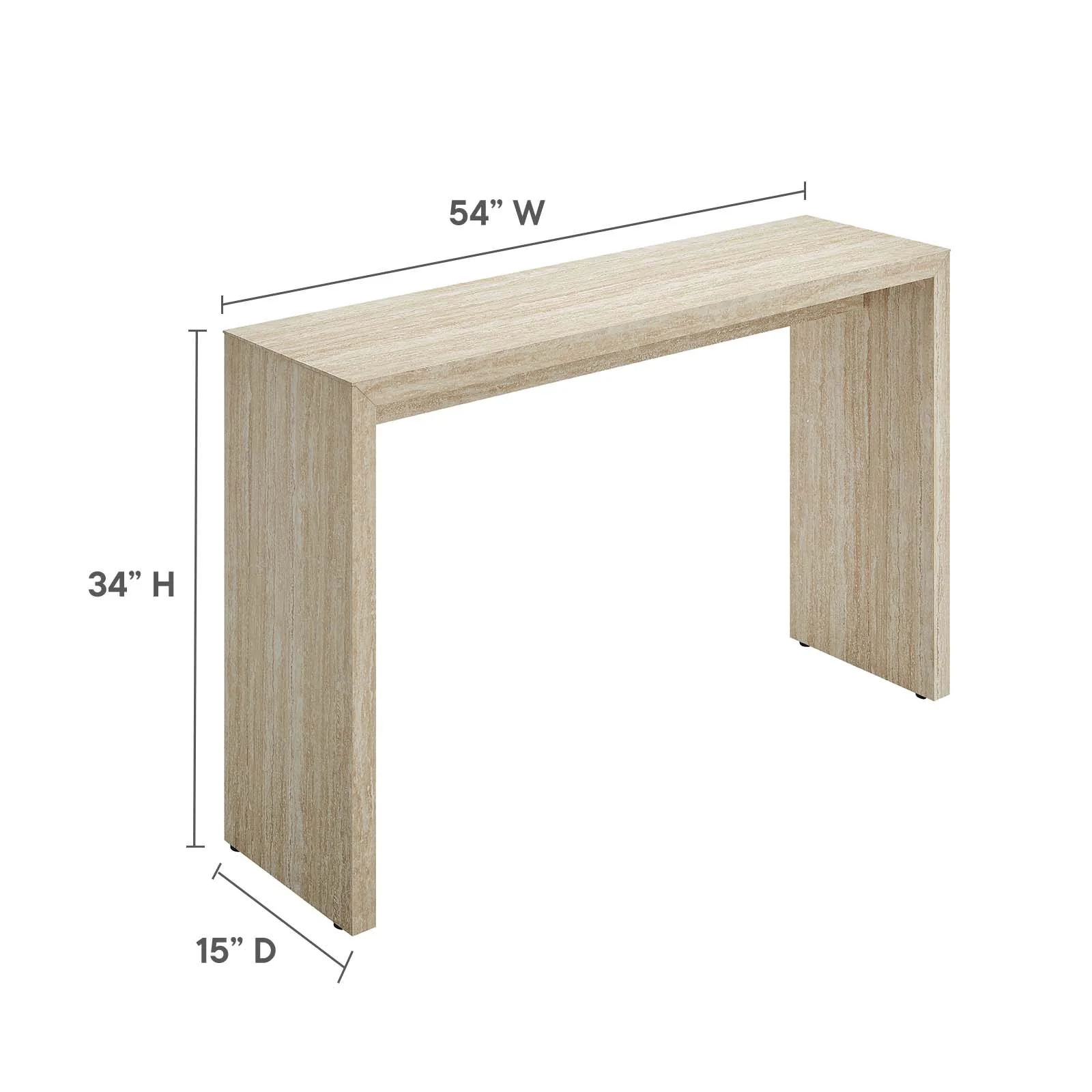 Mirella Faux Travertine Console Table By Modway - EEI-6771 - Image 6