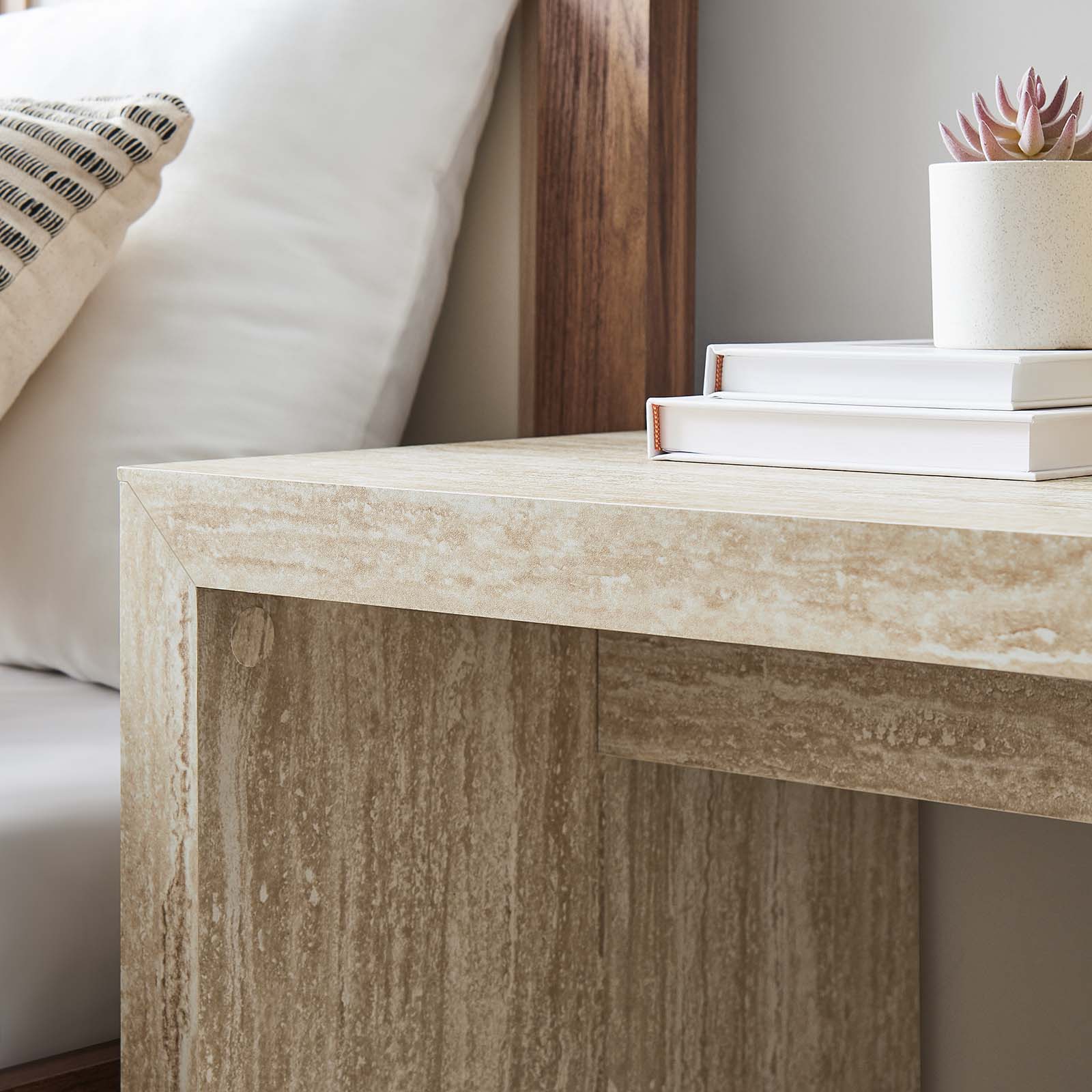 Mirella Faux Travertine Side Table By Modway - EEI-6772 - Image 3
