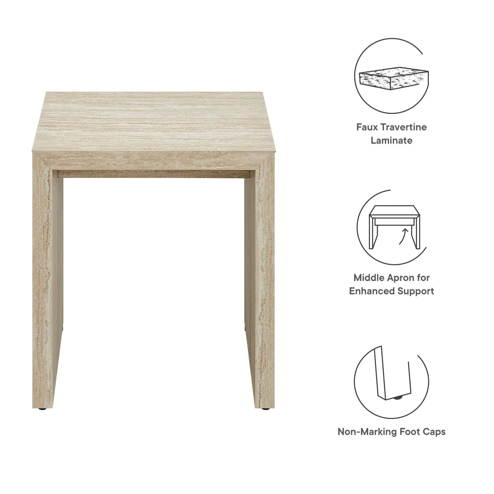 Mirella Faux Travertine Side Table By Modway - EEI-6772 - Image 8