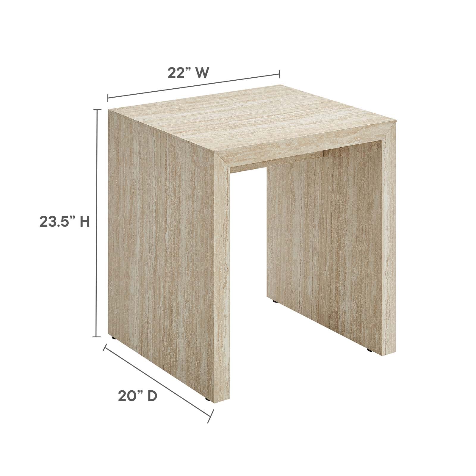 Mirella Faux Travertine Side Table By Modway - EEI-6772 - Image 9