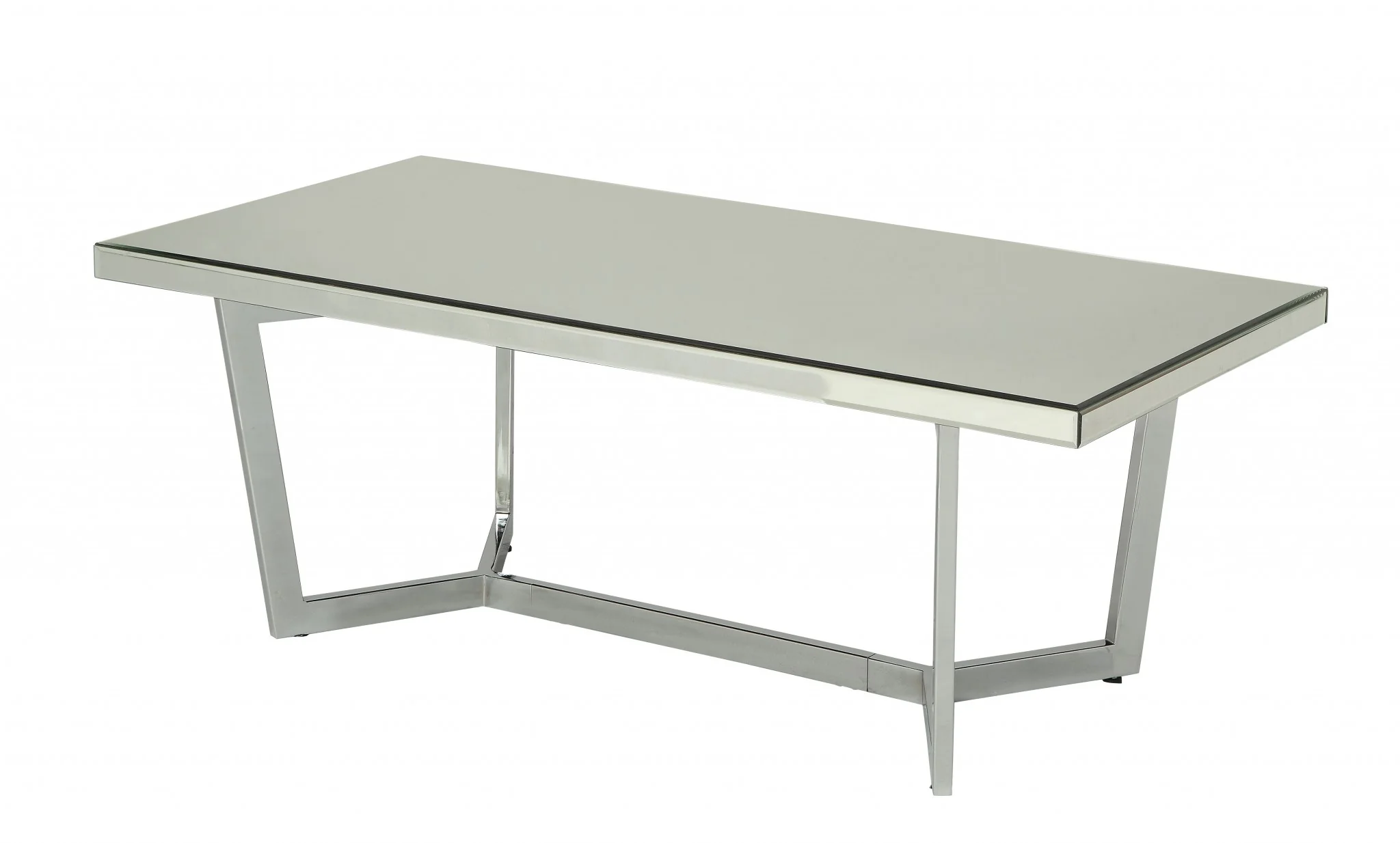 Mirrored And Chrome Coffee Table By Homeroots - Image 2