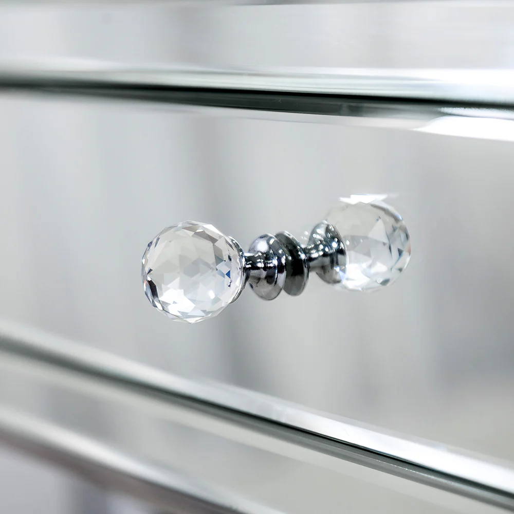 Mirrored Silver Finish Nightstand Drawer By Homeroots - Image 4