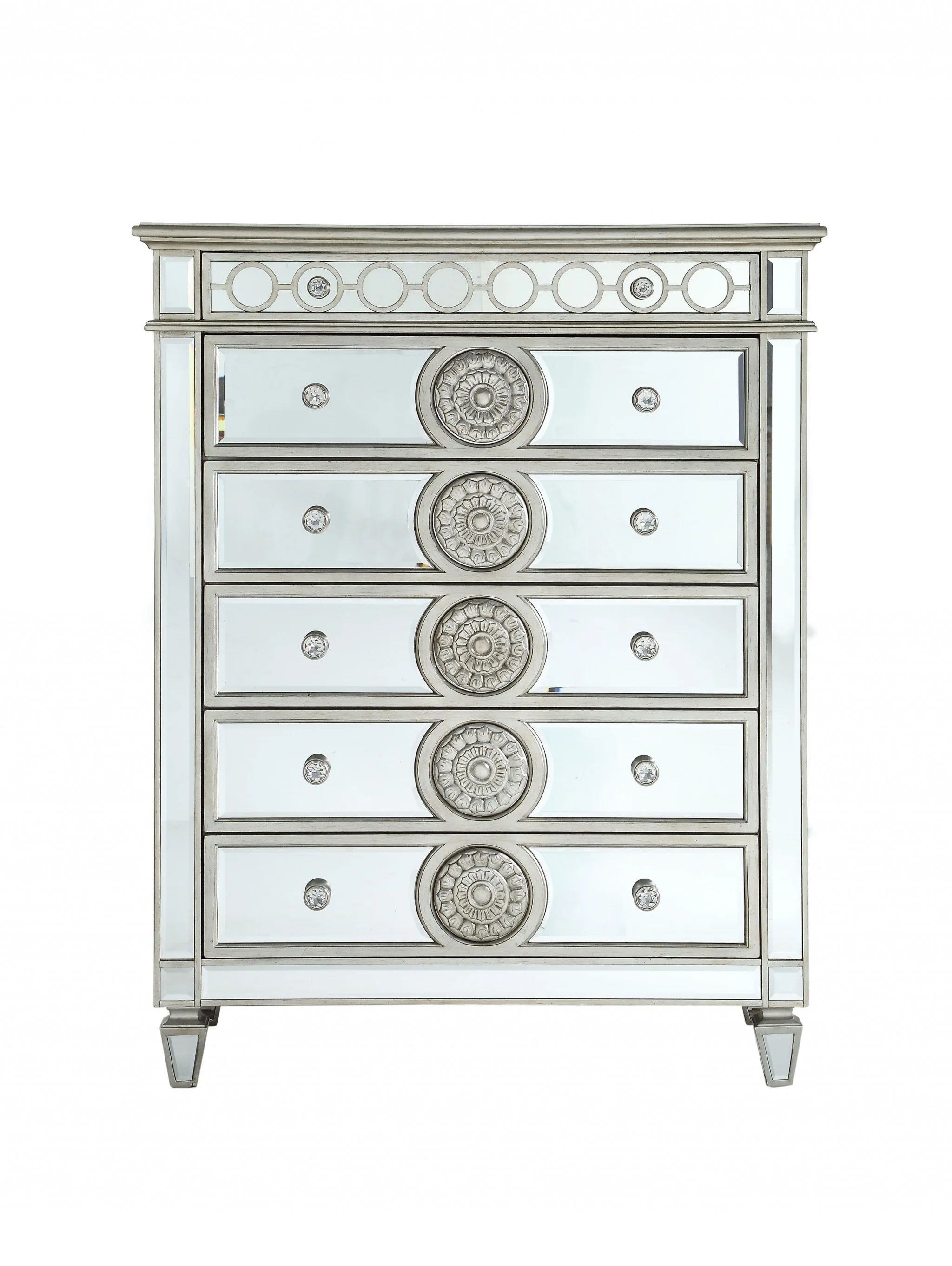 Mirrored Wood Chest By Homeroots - Image 2