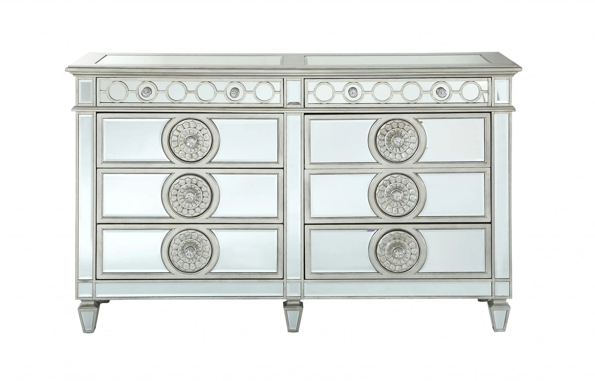 Mirrored Wood Dresser By Homeroots - Image 2