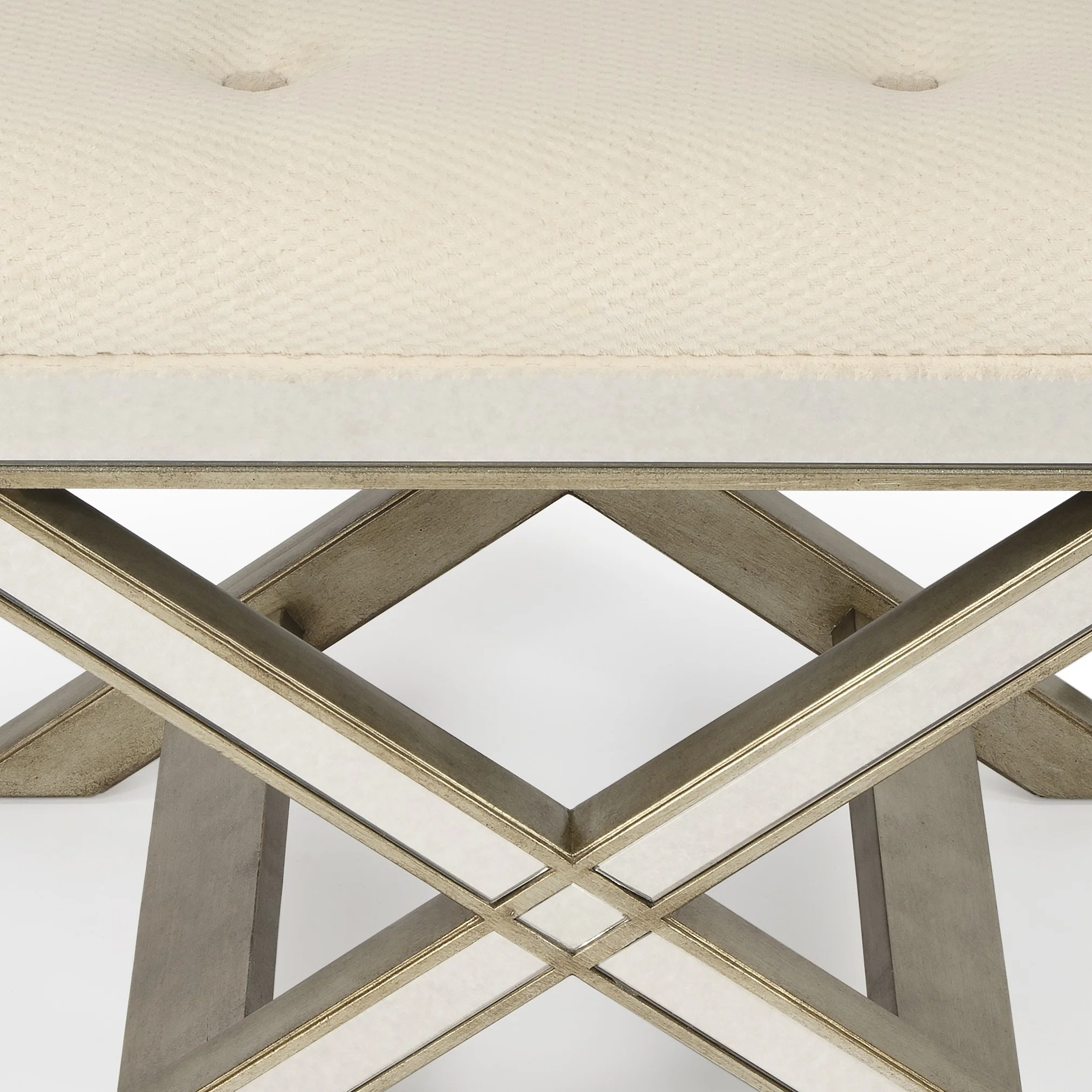 Mirrored X Frame Vanity Stool By Homeroots - Image 6