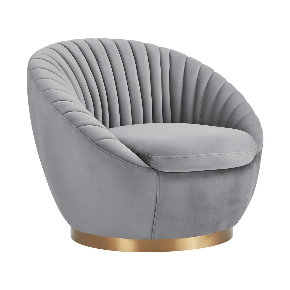 Mitzy Blush Velvet Swivel Accent Chair with Gold Base By Armen Living - Image 14