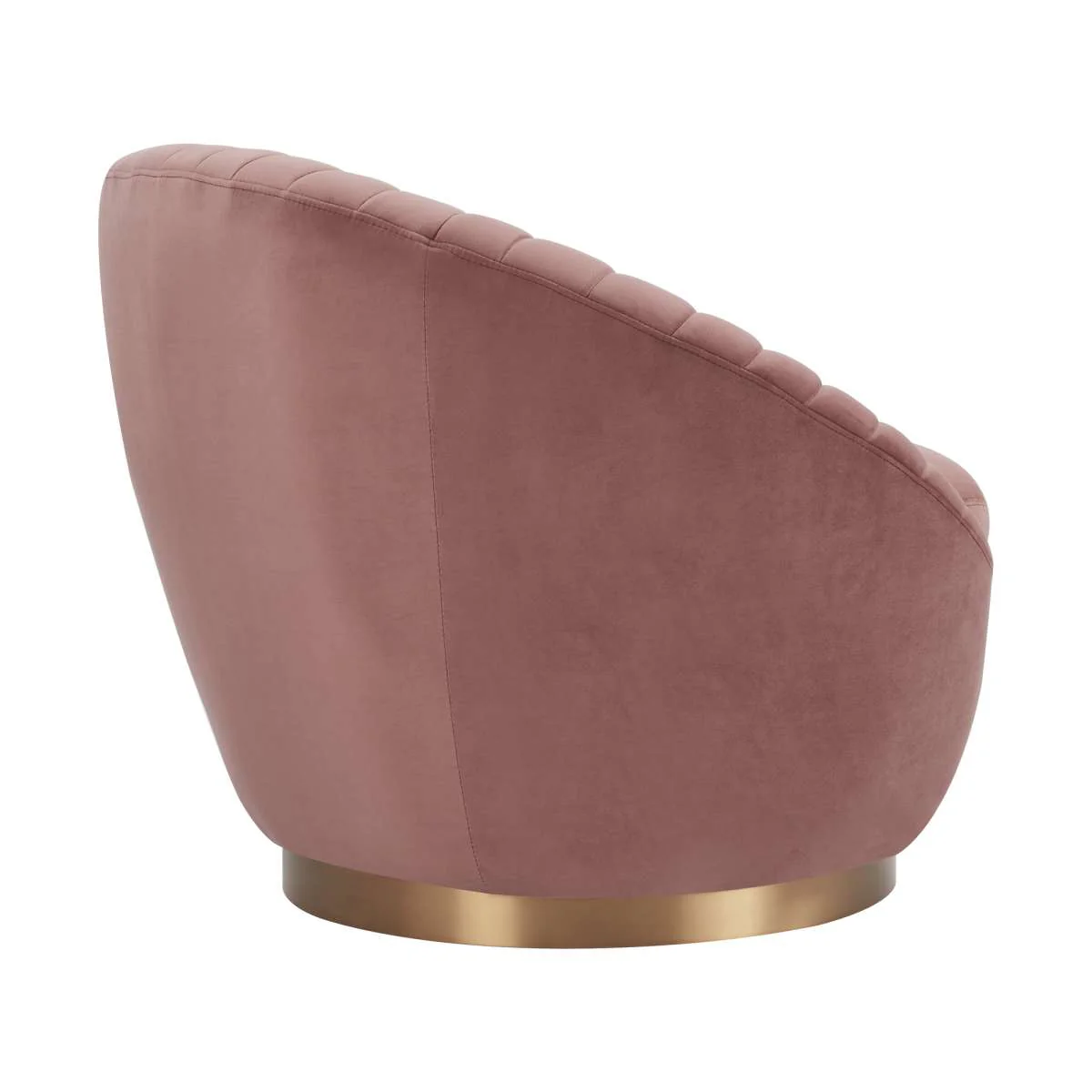 Mitzy Blush Velvet Swivel Accent Chair with Gold Base By Armen Living - Image 2