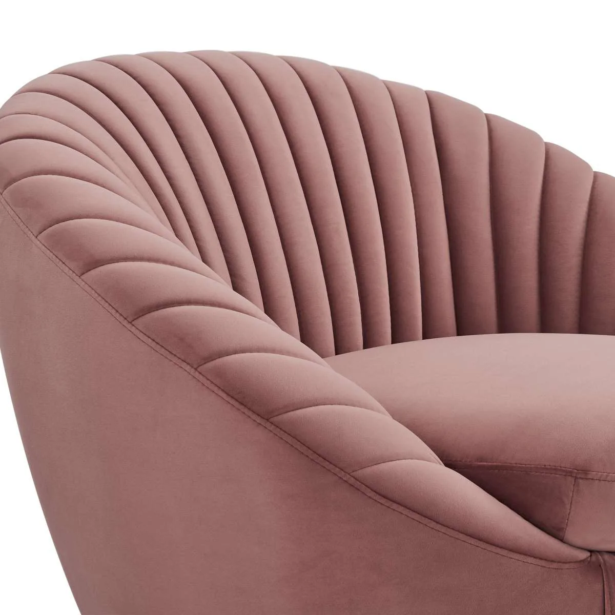 Mitzy Blush Velvet Swivel Accent Chair with Gold Base By Armen Living - Image 3