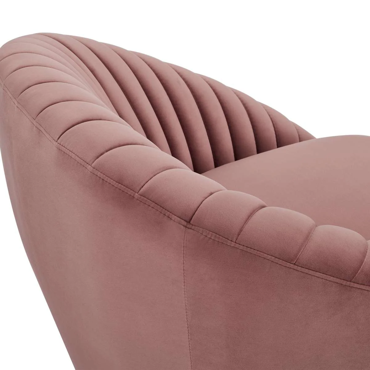 Mitzy Blush Velvet Swivel Accent Chair with Gold Base By Armen Living - Image 4