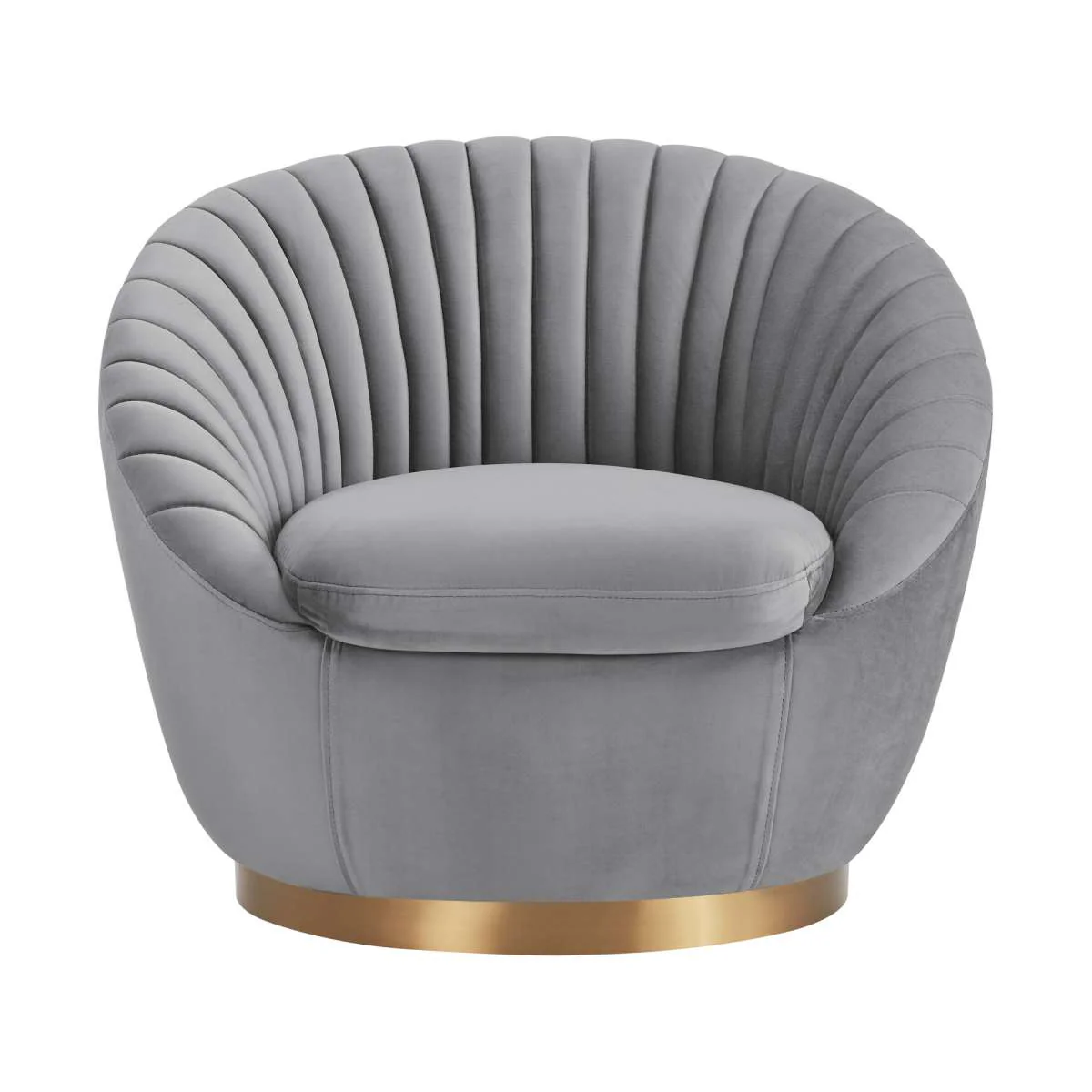 Mitzy Blush Velvet Swivel Accent Chair with Gold Base By Armen Living - Image 8