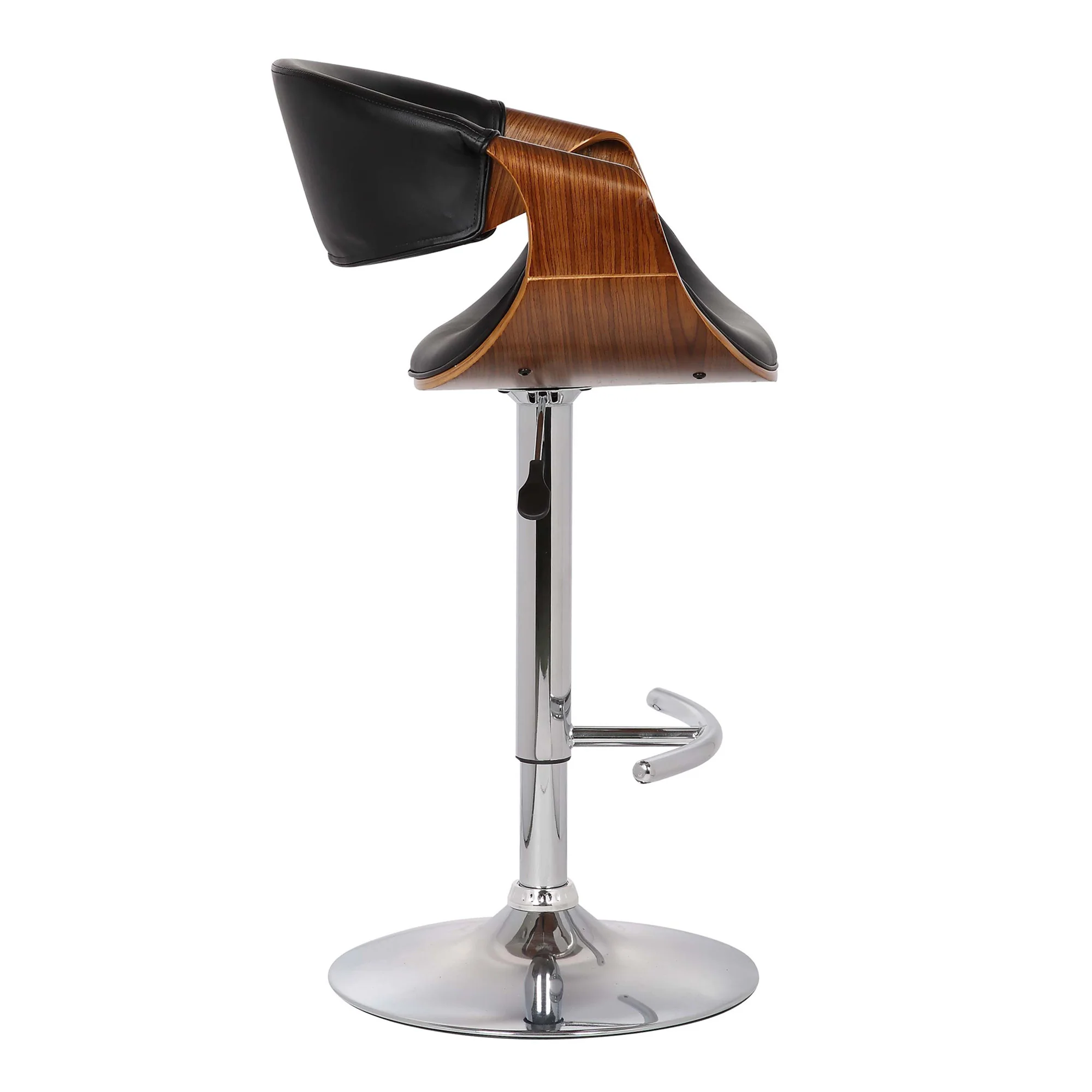 Mod Adjustable Black Faux Leather Swivel Bar Stool By Homeroots - Image 3