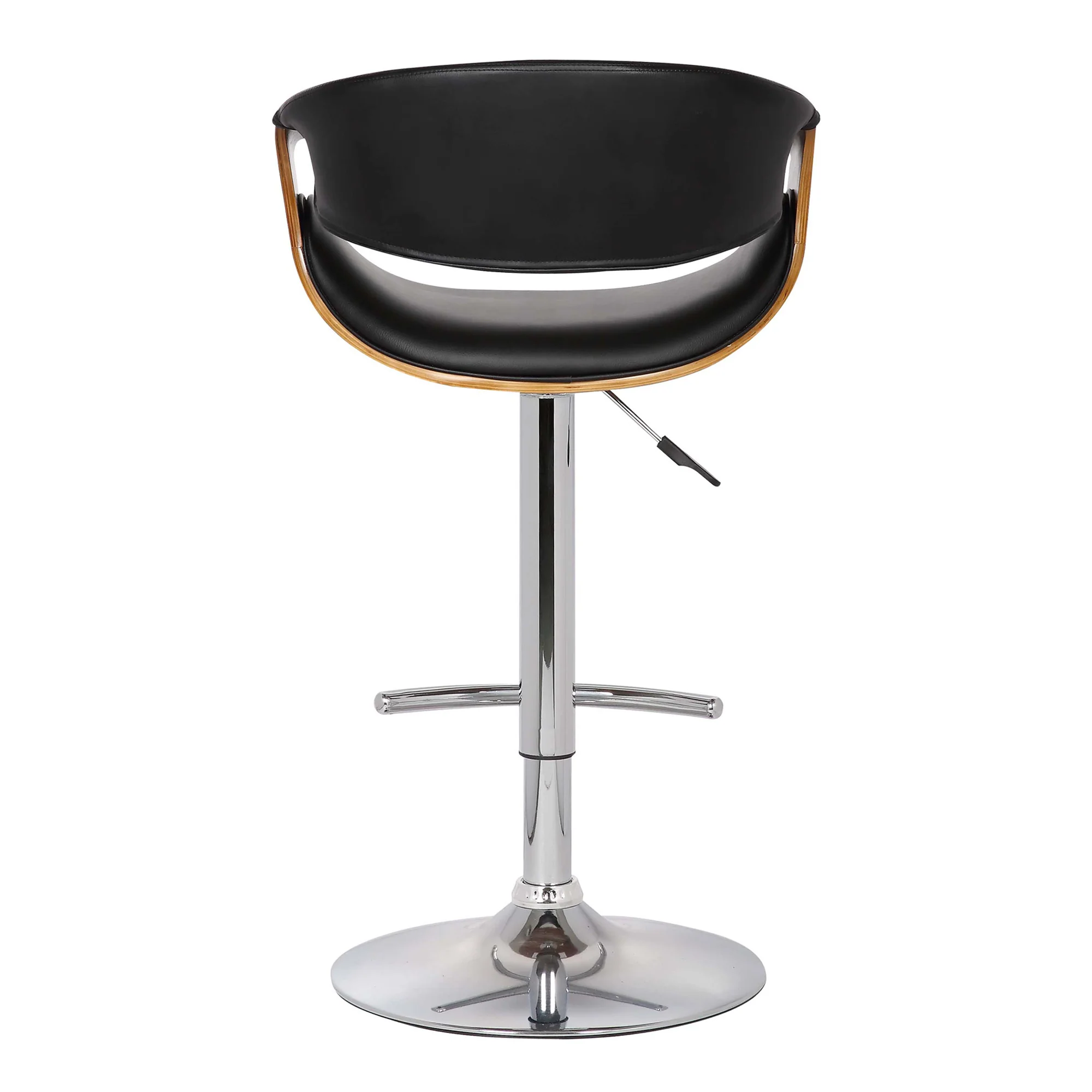 Mod Adjustable Black Faux Leather Swivel Bar Stool By Homeroots - Image 4